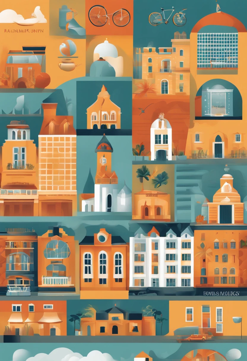Generate an image for my blog 'ALS' that reflects its varied content : geopolitics, sport, economy, society, investissement immobilier. Use vibrant colors and symbolic elements to represent these domains. Add the blog name at the top with a stylish font. Be creative ! 🌍⚽📈🗣️🏘️ #BlogALS #CréationImage