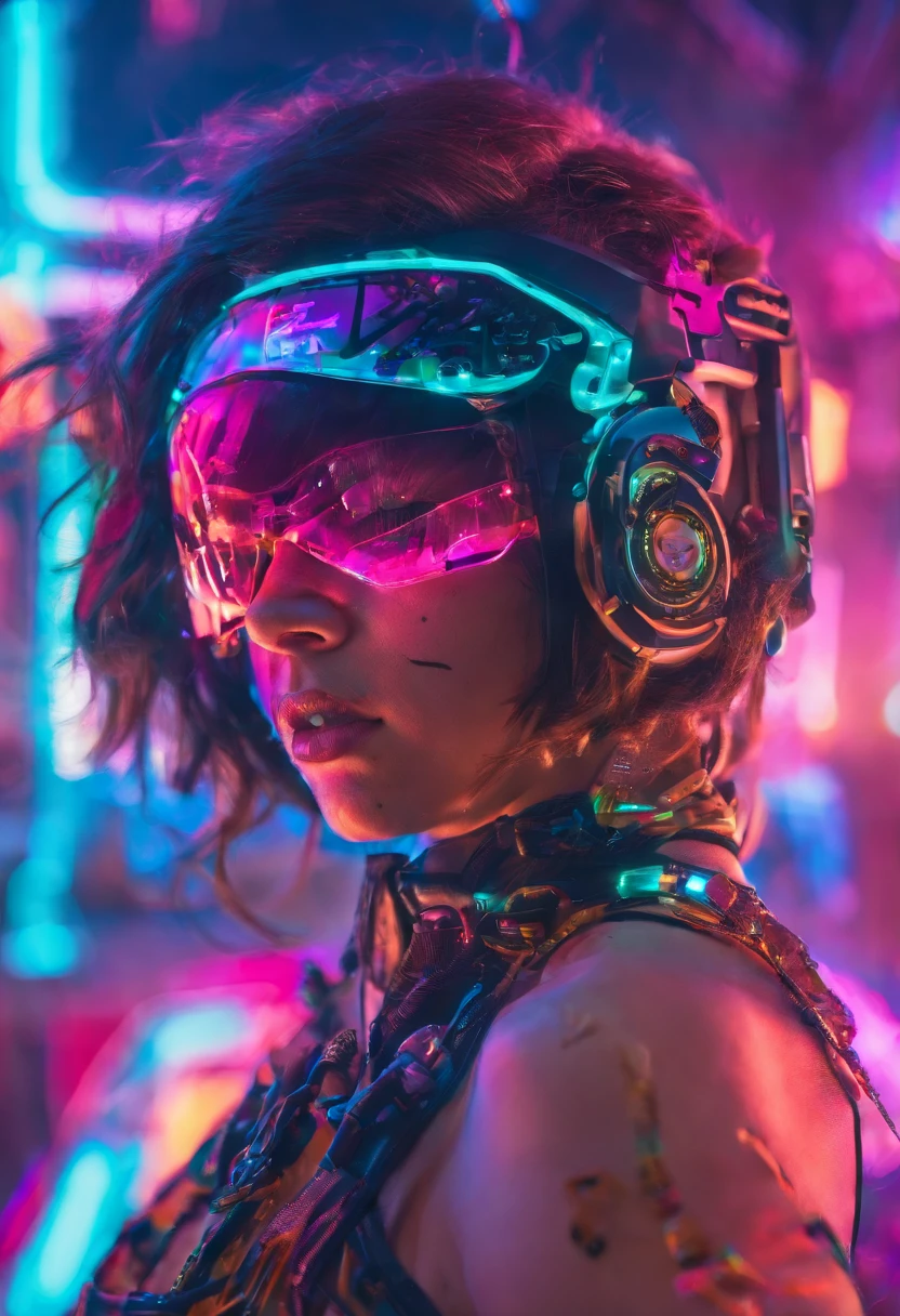(sehr detailliert: 1.2), (Canon EOS R6 best quality: 1.2), (8K: 1.0), (emb-rrf-baixo: 1.0), (A bunch of large black tattoos on the head of the cybernetic skull, die in der Mitte offen sind und das Innere zeigen, detailliertes Gesicht, Hyperdetaillierte Augen und High-Tech-Sonnenbrillen mit holografischem Display 1.2), scharfer Fokus (award-winning photograph: 1.2), (Sprinkling ring under the surface: 1.2), (Sprinkling ring under the surface: 1.2). 1.1) (a gorgeous, ultra-detaillierter Cyborg: 1.2), ( Hyperdetailliertes Haar: 1.2), (Wonderful body: 1.2), (full entire body: 1.2), (dynamische Haltung :1.2), Neon-Leuchten, (Detaillierte kybernetische Augen:1.1), Vordergrund (hyperrealistisch:1.2), RPG, Cyberpunk 2077 Stil, dramatische beleuchtung, (Hochdetaillierte, futuristische Stadtlandschaft:1.2), (Science-Fiction: 1.2). 1.2), professional portrait photography, Von Wlop Greg Rutkowski, Jeffrey Simpson, Alphonse Mucha Neon-Glanzkleidung,
