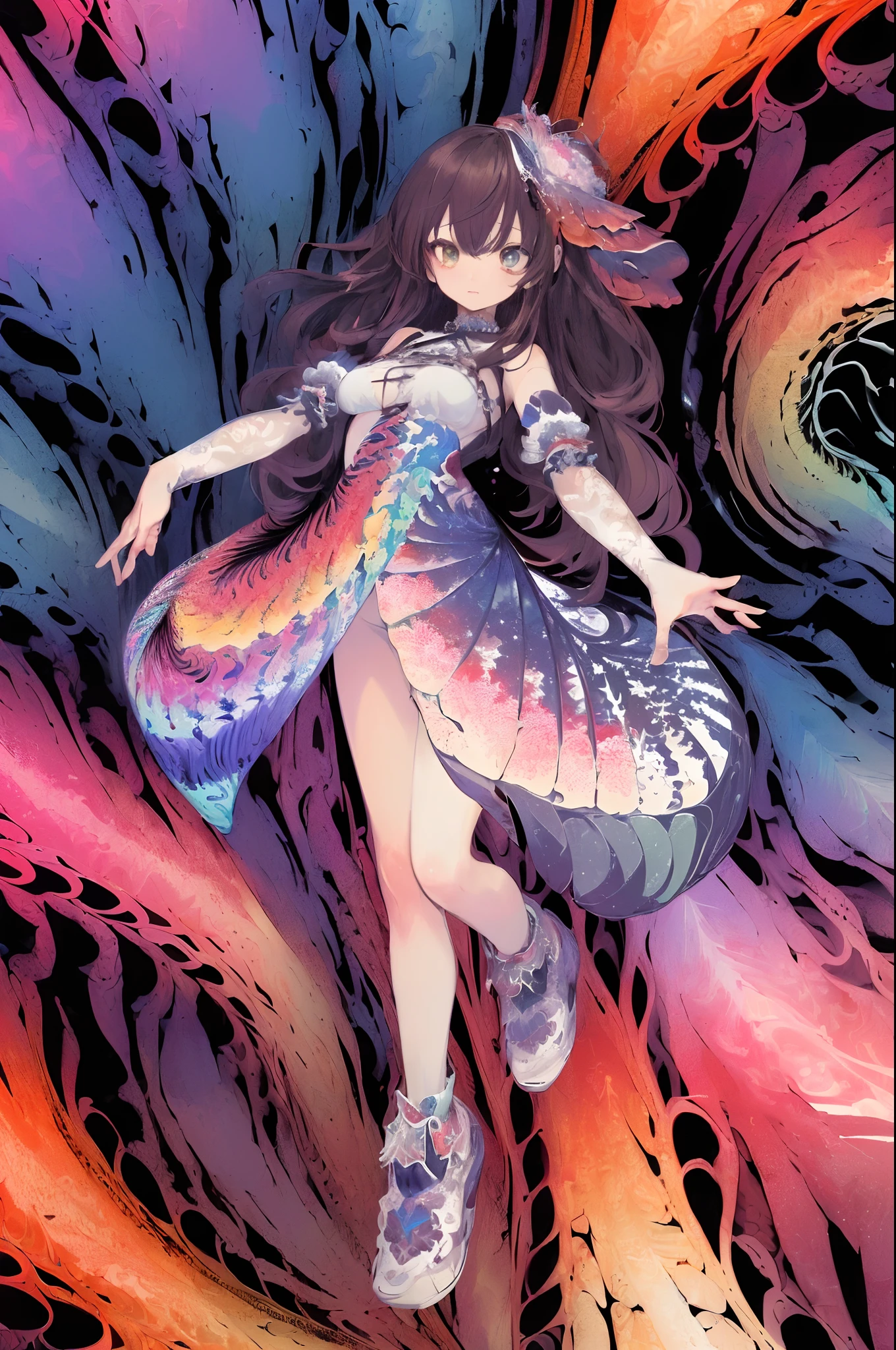 (masterpiece, top quality, best quality, official art, beautiful and aesthetic:1.2), (1girl), extreme detailed,(fractal art:1.3),colorful,highest detailed