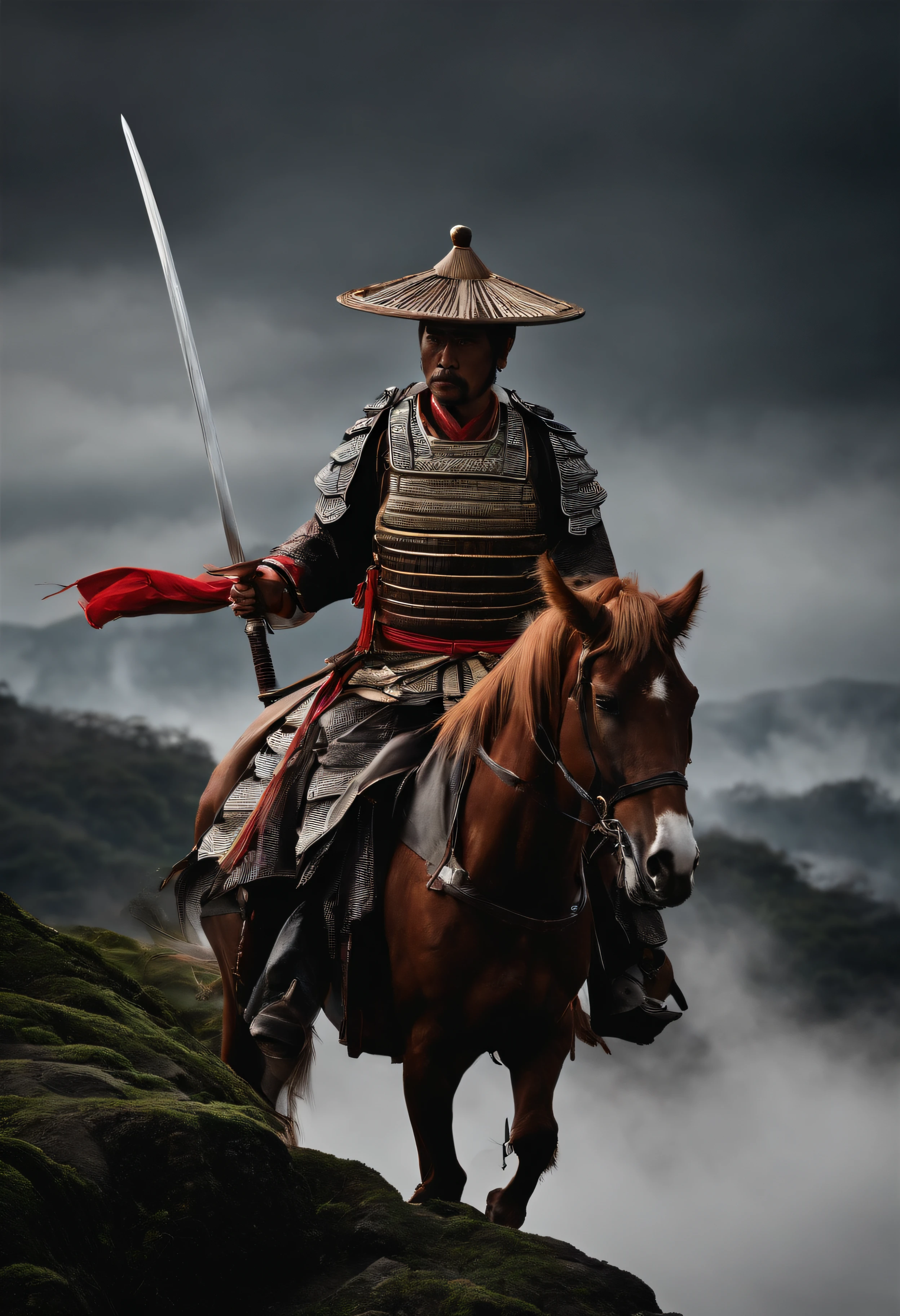Um Samurai virtuoso, perdido no tempo em um mundo de desordem; where principles, Values and good customs no longer exist and are no longer honors. sad and lonely, Living by Your Moral Code, He follows the walk with his shoulders girded in a deep spiritual depression