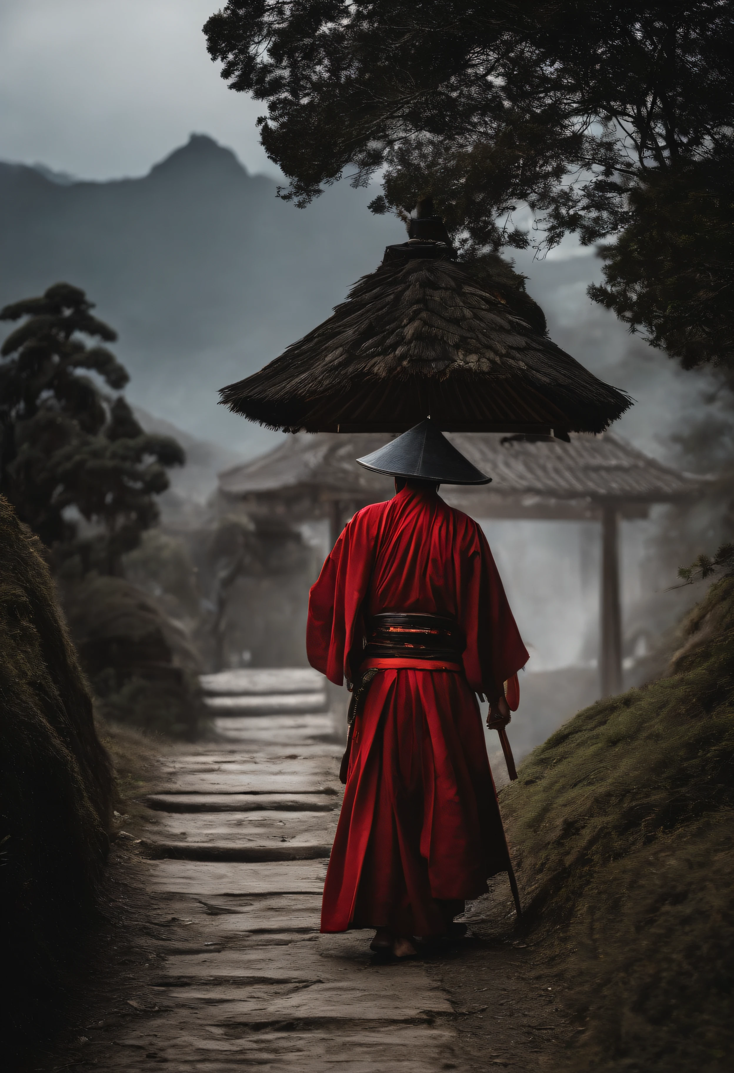 Um Samurai virtuoso, perdido no tempo em um mundo de desordem; where principles, Values and good customs no longer exist and are no longer honors. sad and lonely, Living by Your Moral Code, He follows the walk with his shoulders girded in a deep spiritual depression
