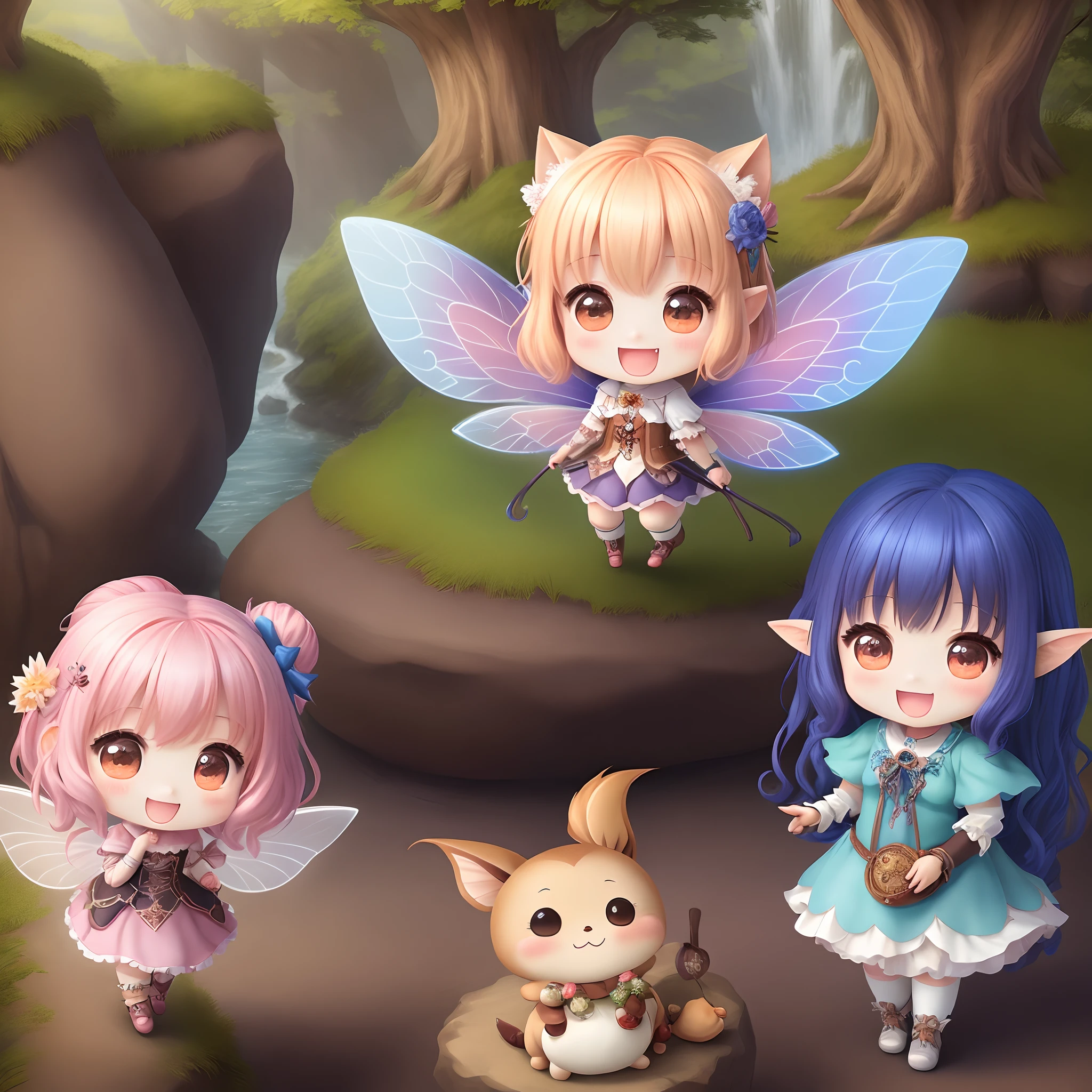 animations、Fantasy world、Fairies laugh、kawaii、Chibi Fairy