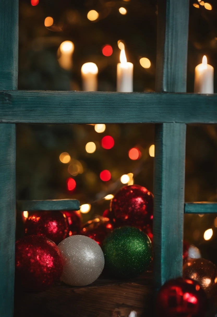 There is a Christmas tree with many colorful balls, next to a fireplace, noite fria, um pequeno pinheiro, presentes de diversos tamanhos, alegria, cores e um pouco de neve. Bom Natal, Feliz Natal.