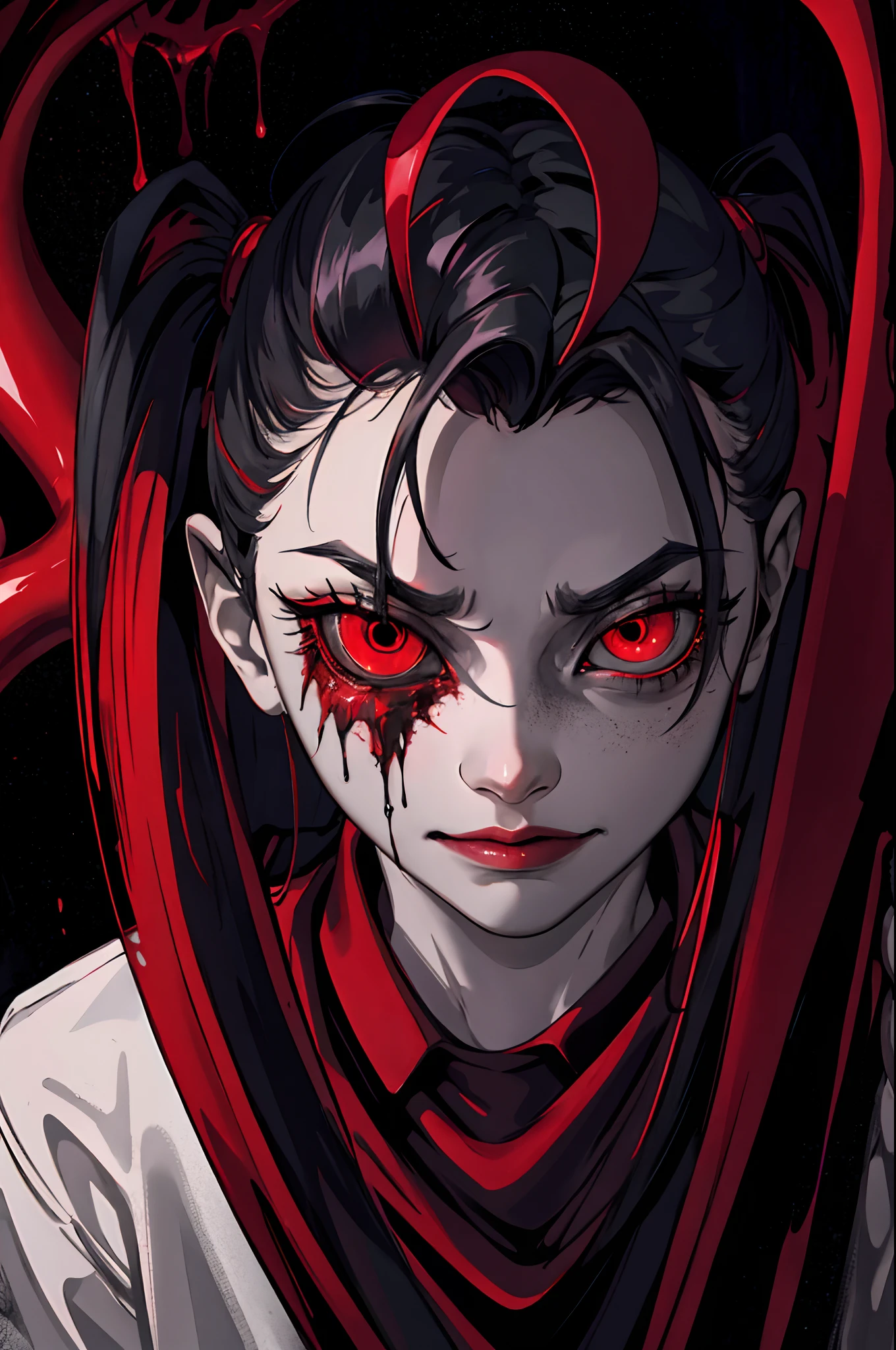 A close up view of sinister and glowing demonic eyes only, dark chilling horror film elements, perfect masterpiece, high quality, high resolution