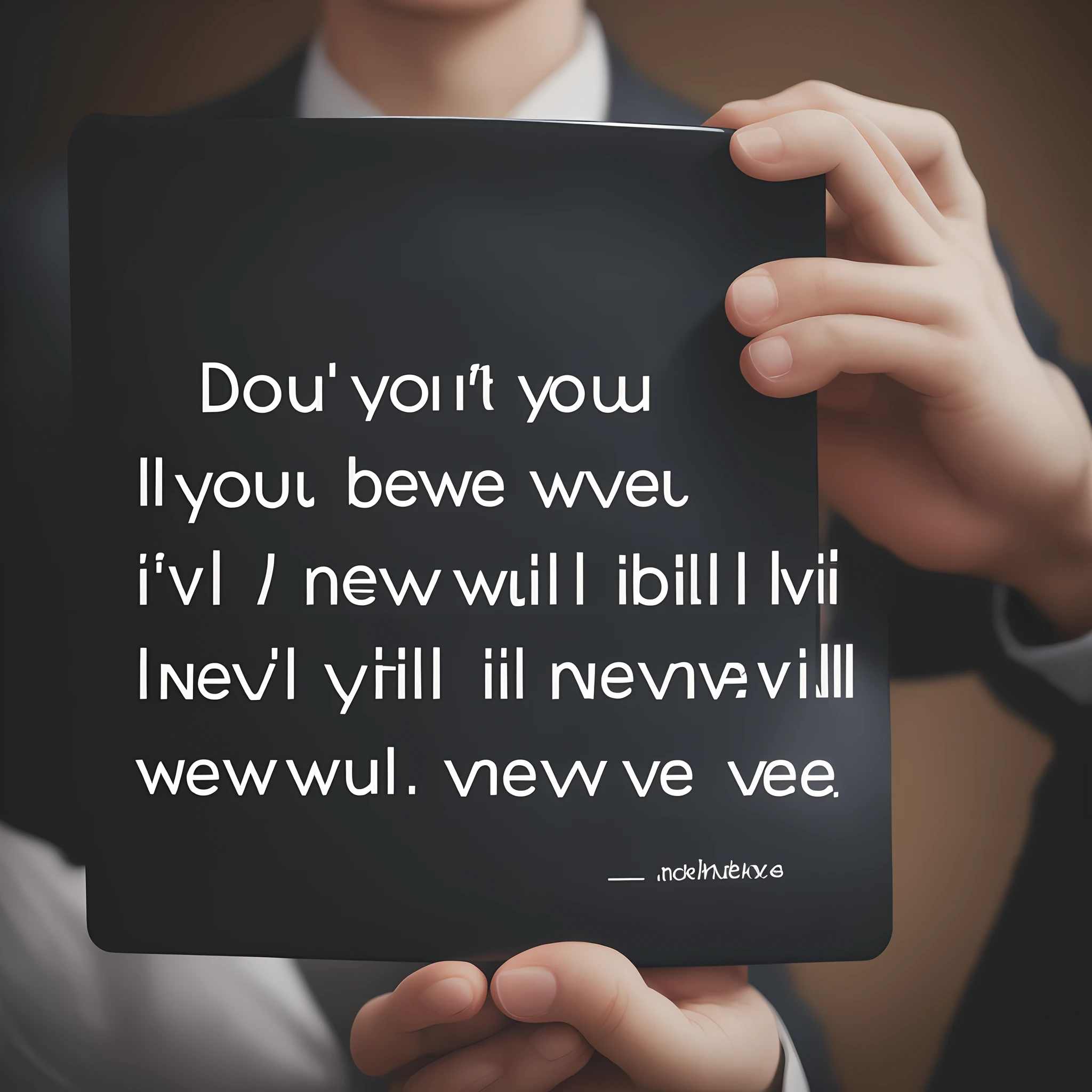 If you don't believe in yourself you will never believe in yourself