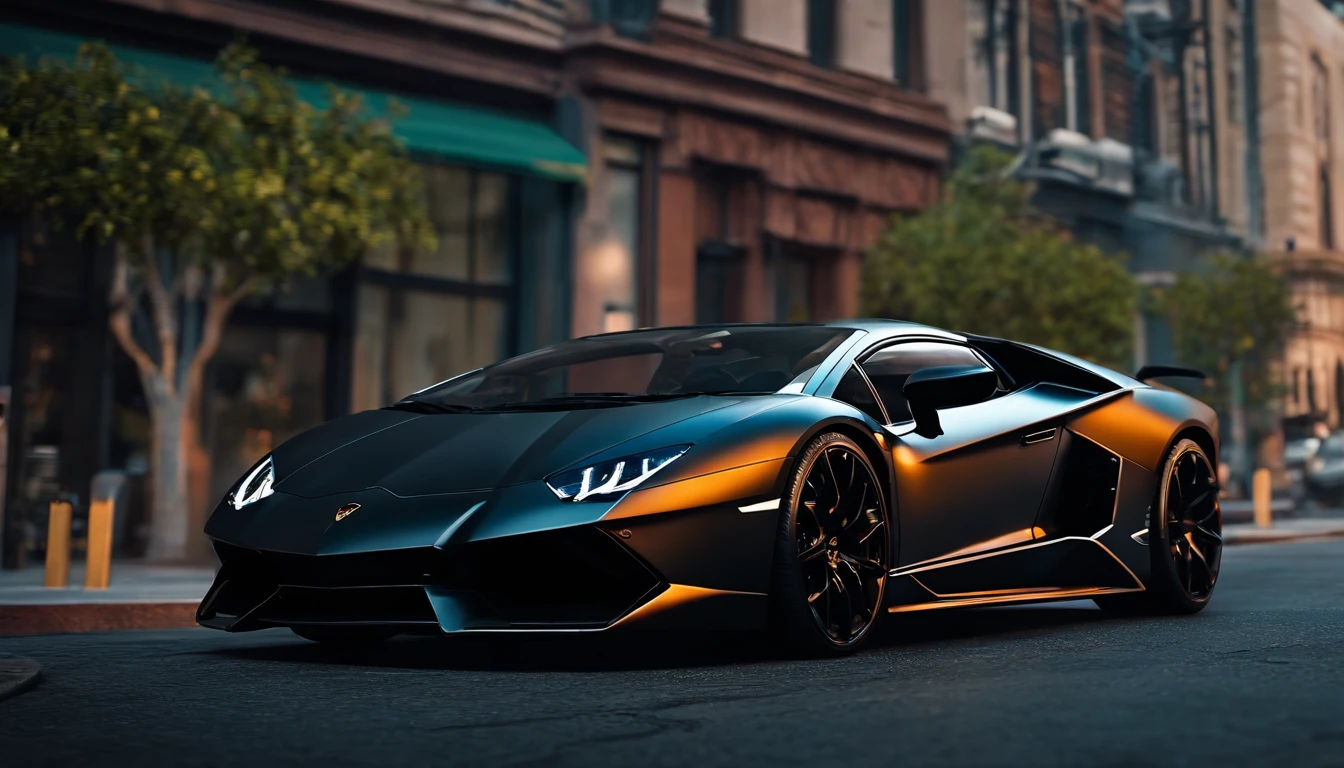 a close up of a lamborghini car parked on a city street, wallpaper mobile, cinematic poster, phone wallpaper, like matrix, motivational poster,black color lamborghini car, money raining from the sky,cinematic 4 k wallpaper, cinematic 4k wallpaper, matrix lut, poster!!!, gta v poster style, automotive photography, cinematic matte illustration, matte digital illustration, amazing wallpaper, matte painting movie poster, gta loading screen art, desktop wallpaper 4k 16:9