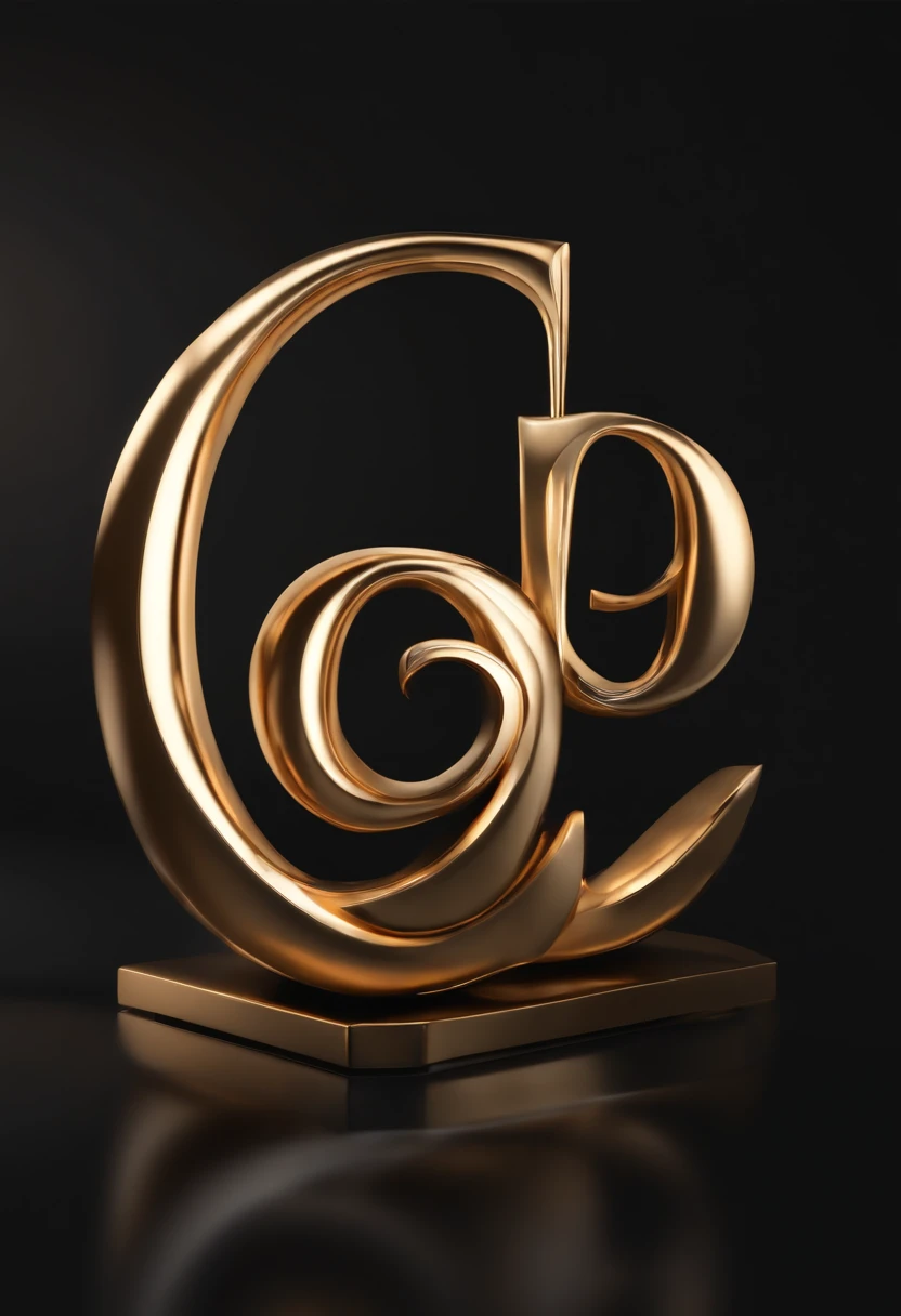 (best quality,4k,8k,highres,masterpiece:1.2),ultra-detailed,(realistic,photorealistic,photo-realistic:1.37),letter art,S shape,creative composition,abstract design,bronze texture,golden highlights,elegant curves,shadows and highlights,metallic effect,shiny surface,letter sculpture,3D rendering,vibrant colors,artistic lighting,black background