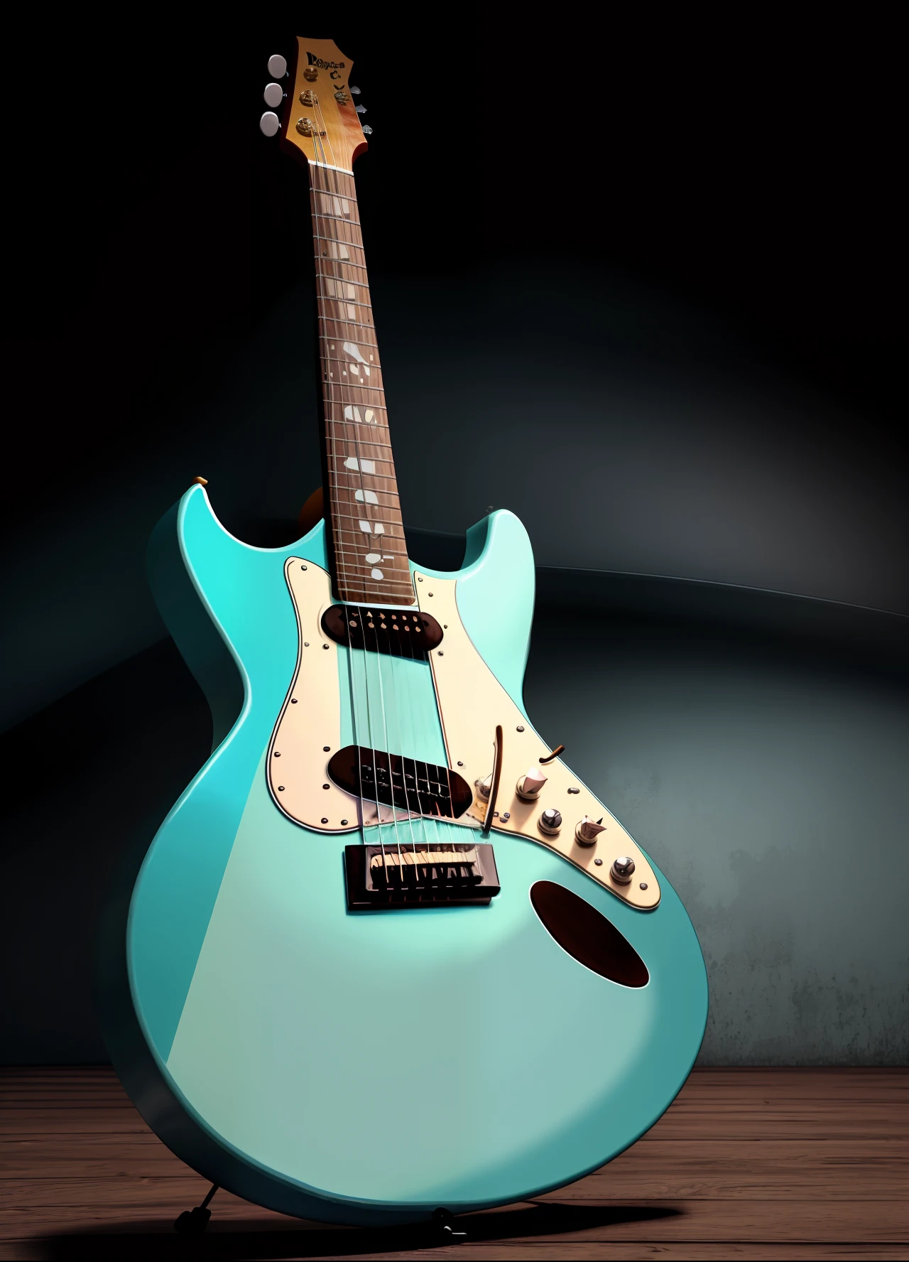 Uma calopsita de desenho animado segurando uma guitarra,fundo branco,sem detalhes,corpo inteiro,solo,divertido