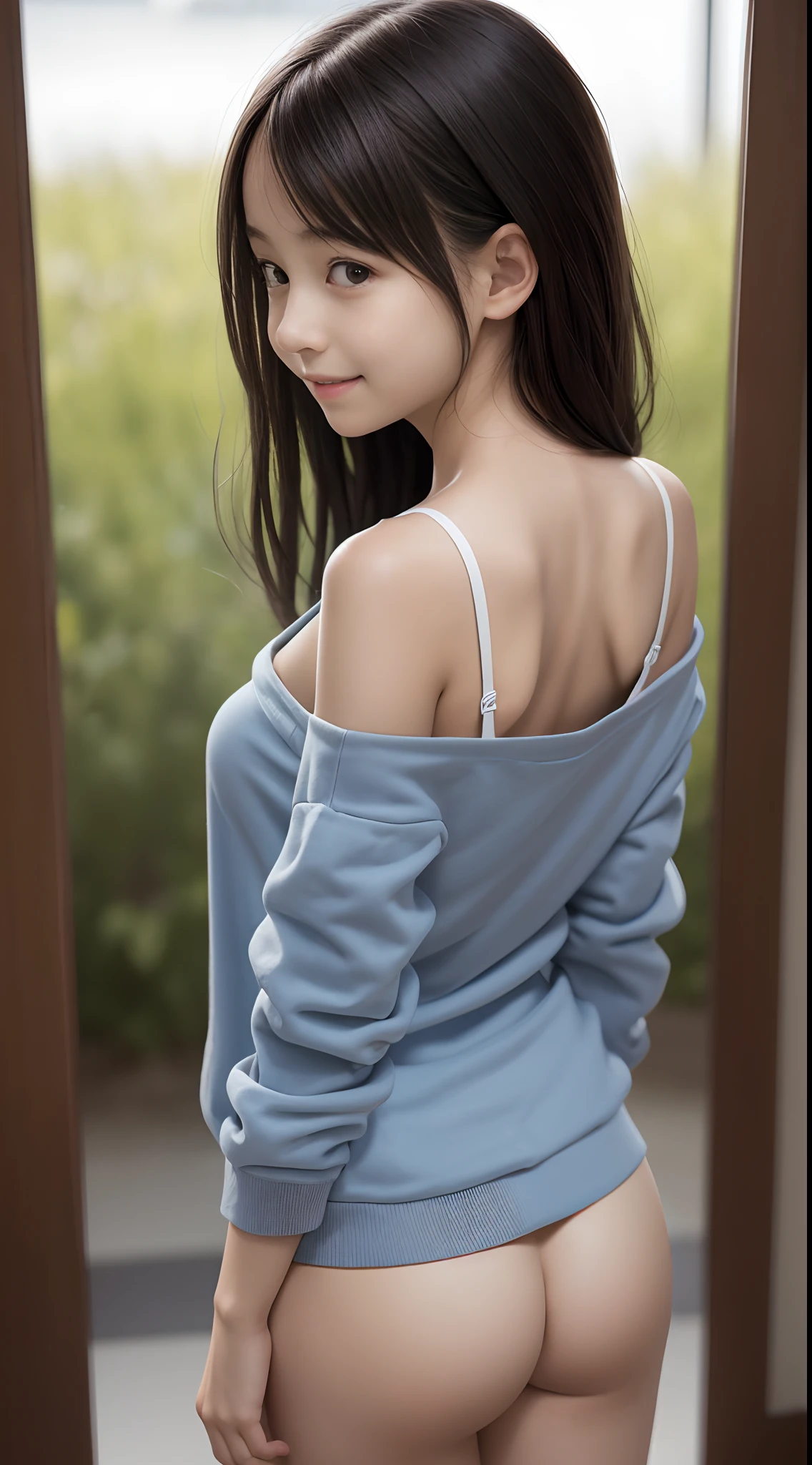 masutepiece, Best Quality, ((Lori)),((ar old)((A girl char face, Cute little girl s,Pnatomy, Off-the-shoulder hoodies,Body smeared with sperm,Happy smile,NSFW,Slender body,On the bet,
Realistic face, Realistic,dynamic side lignhting,Perfect Lighting,Dynamic Pose,Dynamic Angle, (1girl in), Solo Focus, tiny chest, ((Lolita)),Photoreal,Show your chest,Looking at Viewer, Leaning forward, (Looking back, from the rear), small ass,focus on the ass,