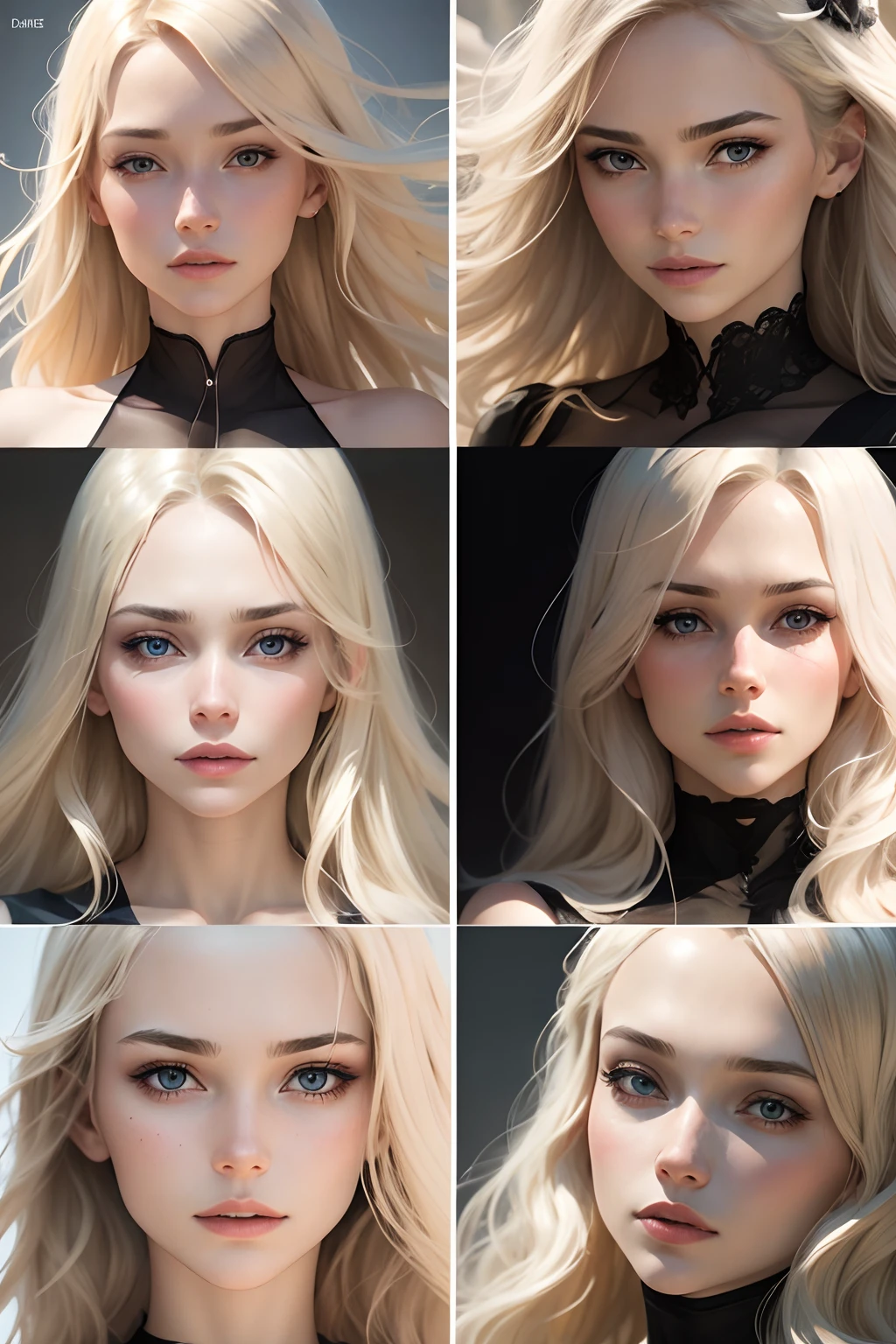 Visages de femme blonde