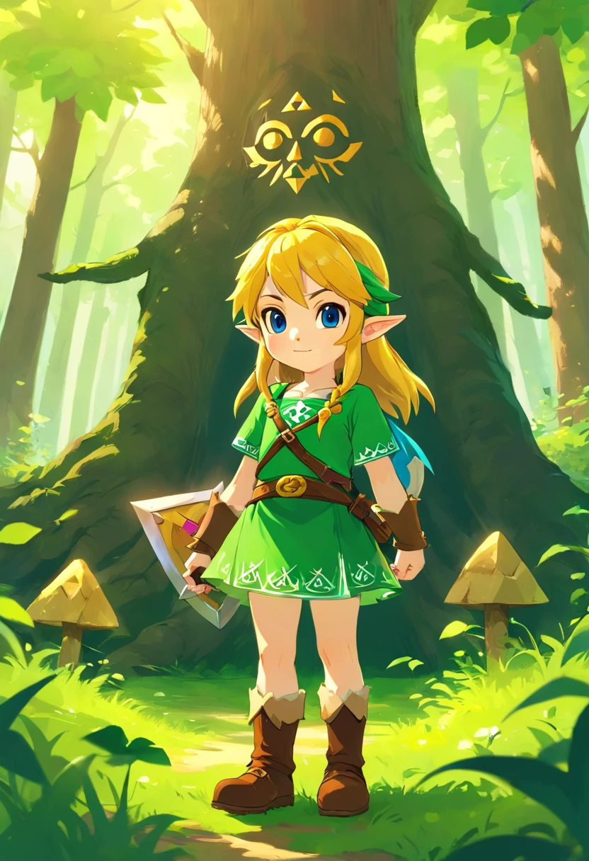 cute giant and cute child=ha in the forest