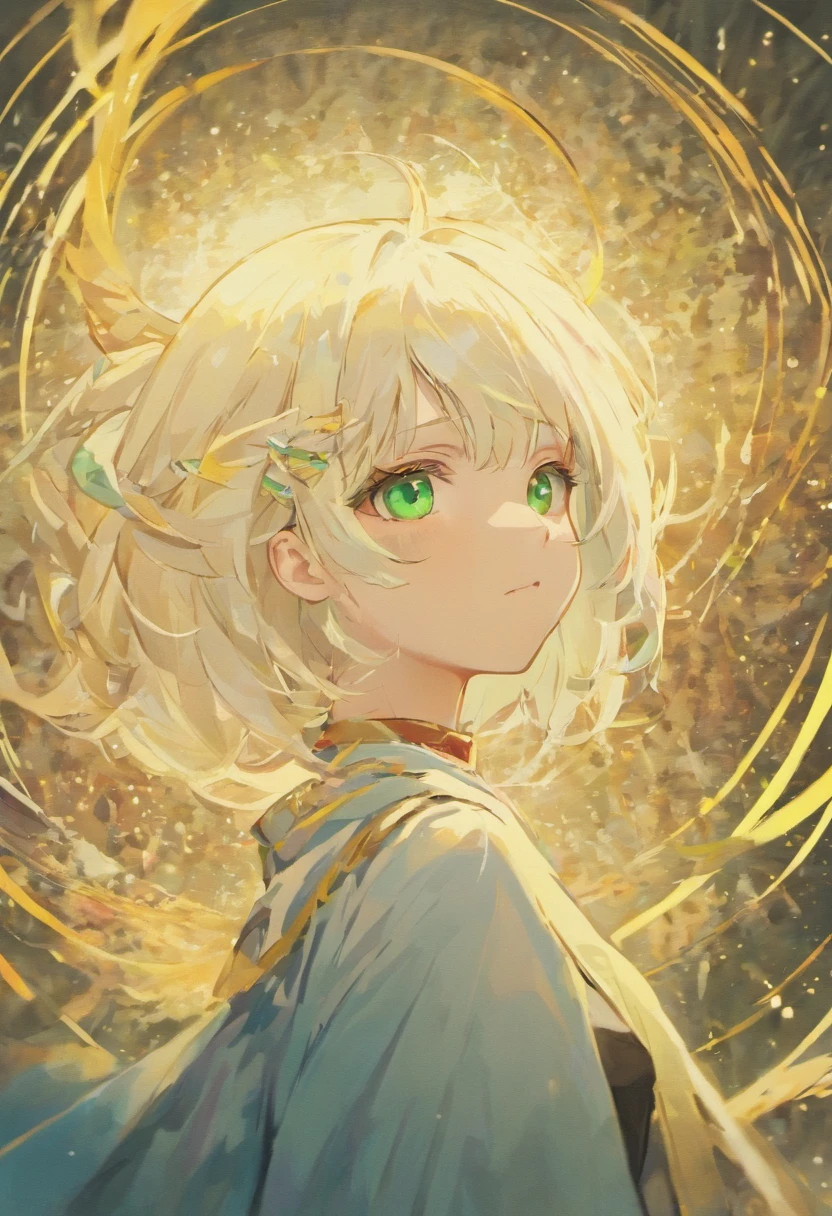 Godly, White hair, female, green eyes, curve