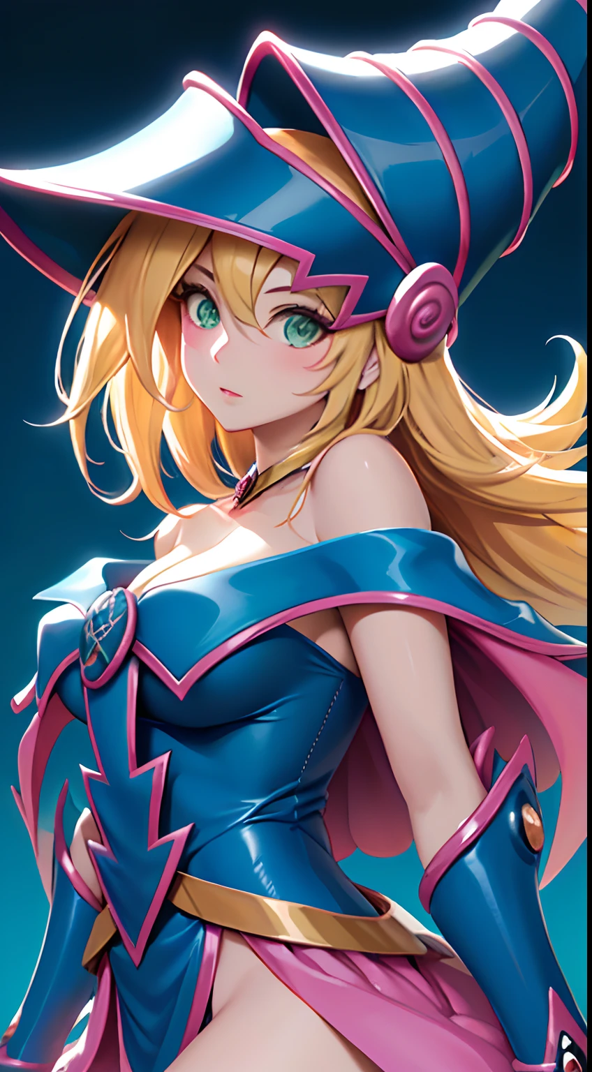 (obra maestra, calidad superior, mejor calidad, arte oficial, Beautiful and Aesthetic: 1.2), (1 niña dark magician girl), detalle extremo, (arte fractal: 1.3), colorido, the most detailed