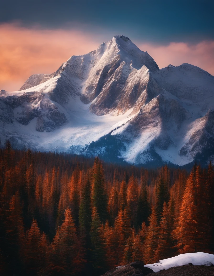 Snow Mountain with Twin Peaks
