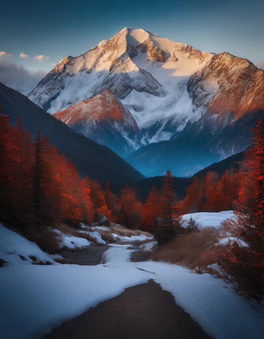 Snow Mountain with Twin Peaks