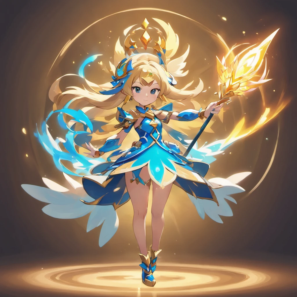 a girl, Guardian, Equip wooden wand, septer, High Priestess, ultra detailed, high definition, highest quality, Game Character Design, fullbody, standing posture,