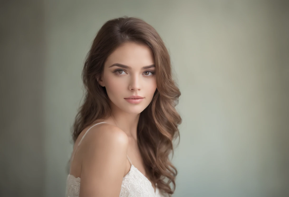 modelo: La modelo debe tener un aspecto fresco y natural, with minimal makeup that highlights your features. Su cabello debe ser peinado en ondas sueltas o un peinado elegante. luci: Usar suave, Diffused lighting to create a warm and welcoming atmosphere. Usar luces de estudio fondo: Elija un fondo simple y ordenado que complemente el modelo y el producto. Un fondo blanco liso o de color pastel funciona bien. compositing: Experiment with different angles and compositions to find the most flattering and interesting shot. Prueba a disparar desde arriba o desde abajo, or use the rule of thirds to create visual interest. cabello brillante, a professional movie photograph of, La mejor calidad, alta calidad, Altas Resoilluminations, Altamente detallado, cinematic lighting