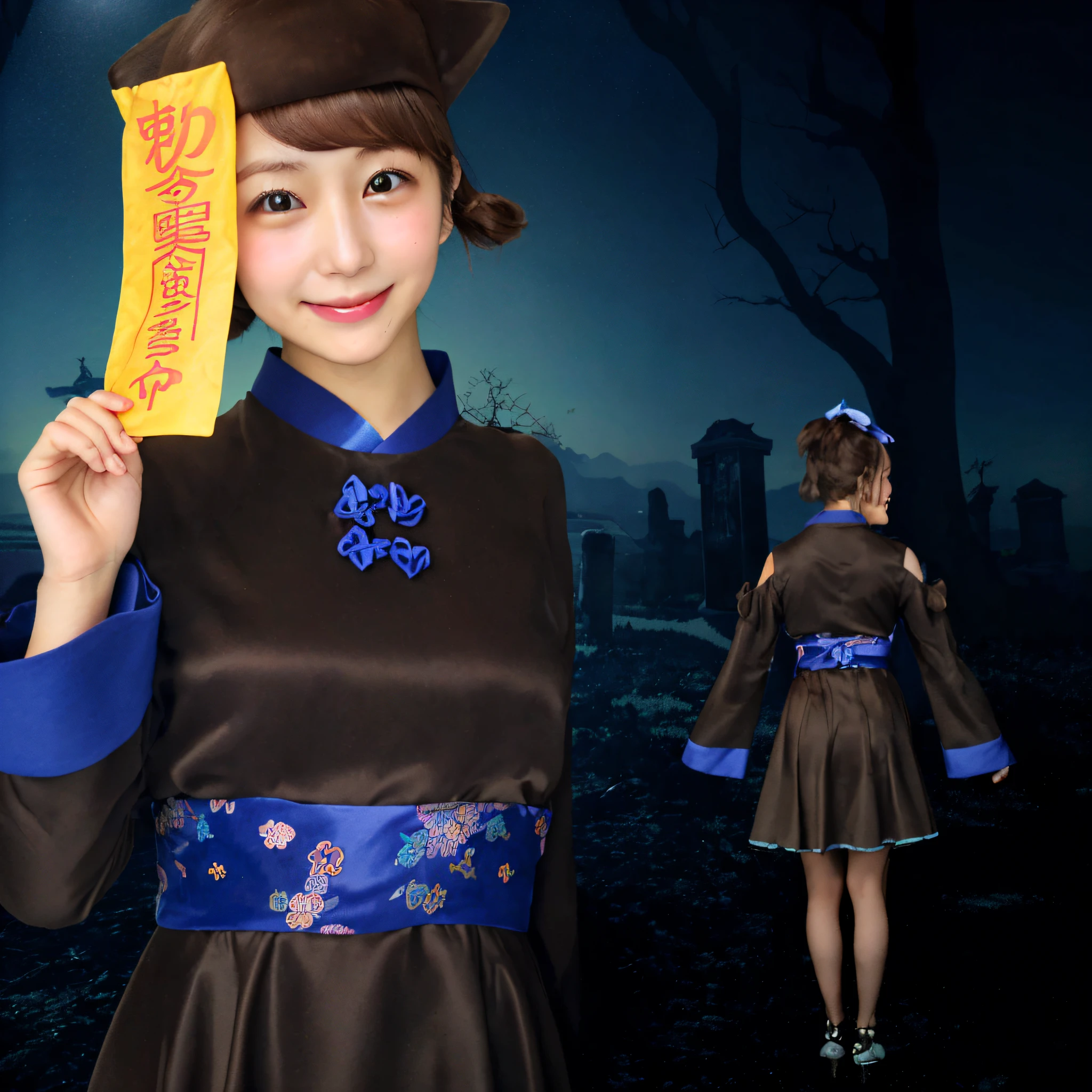 A Japanese Lady、20generation、kawaii、A smile、Light brown hair