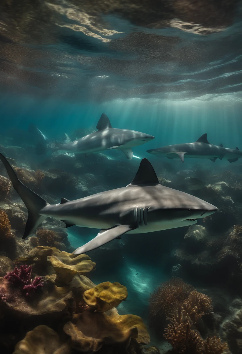 Shark school image in Full HD, imagem realista, Another shark in the photo
