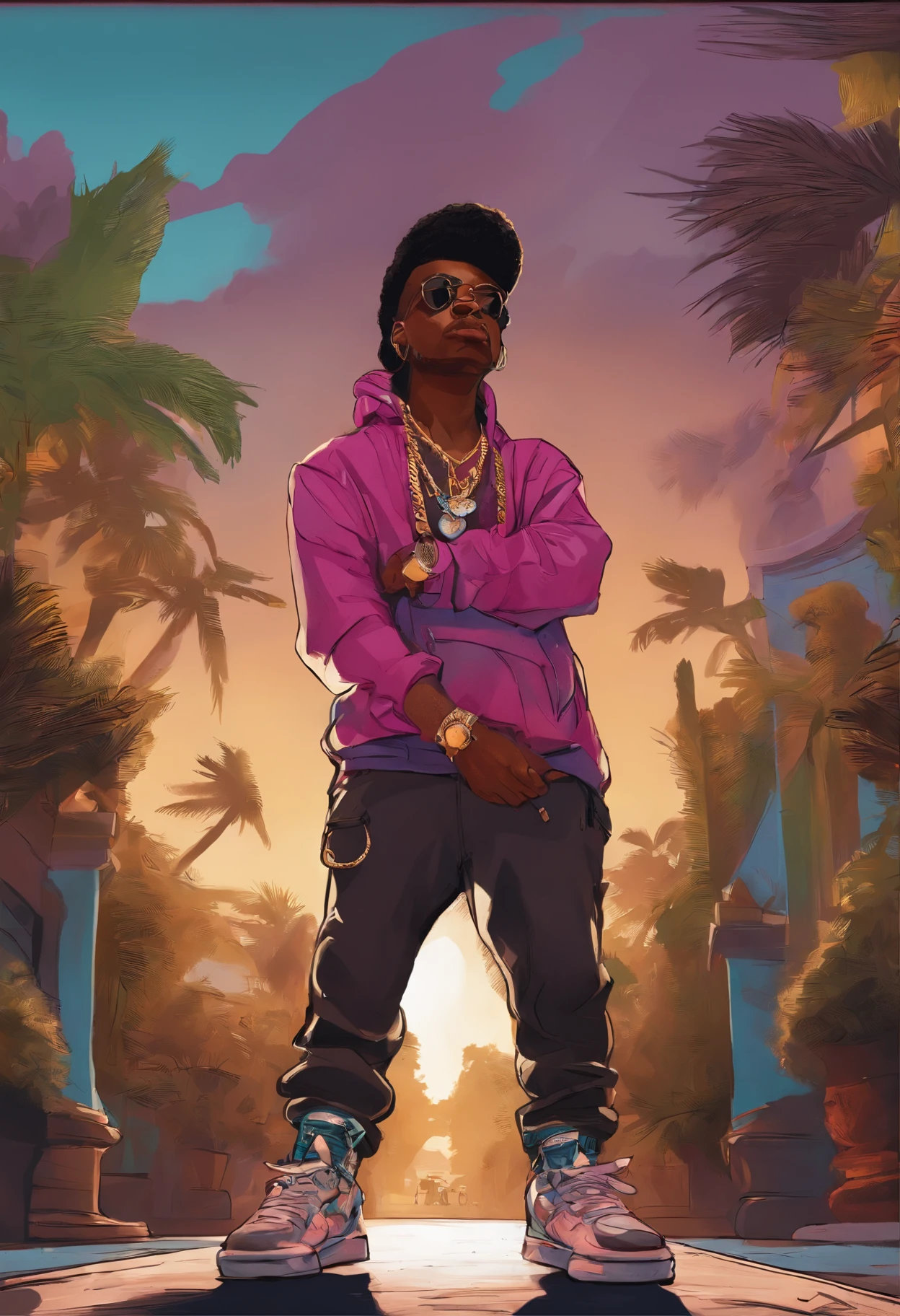 Caricatura de Trap hip hop