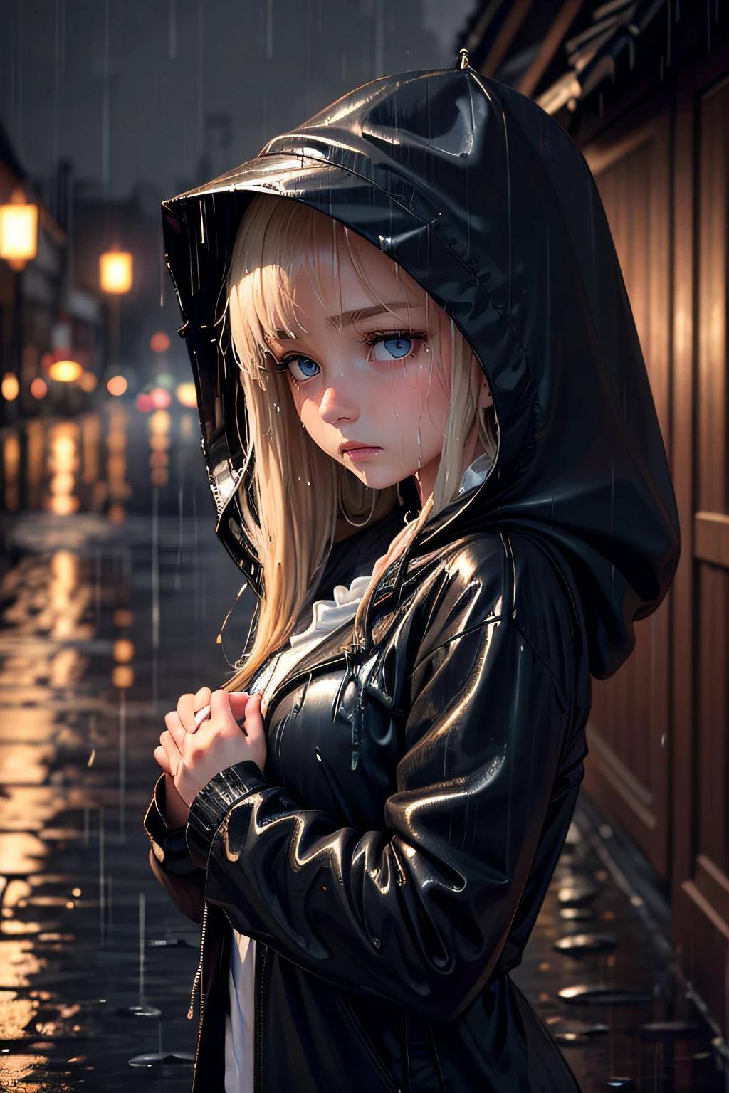 sad girls,cry,darkness,raining sky,3D,upscale,HD --auto --s2
