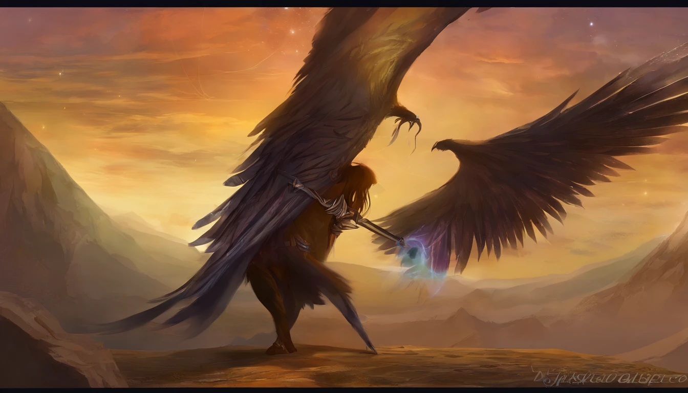 Kneeling demon angel reaching out --auto