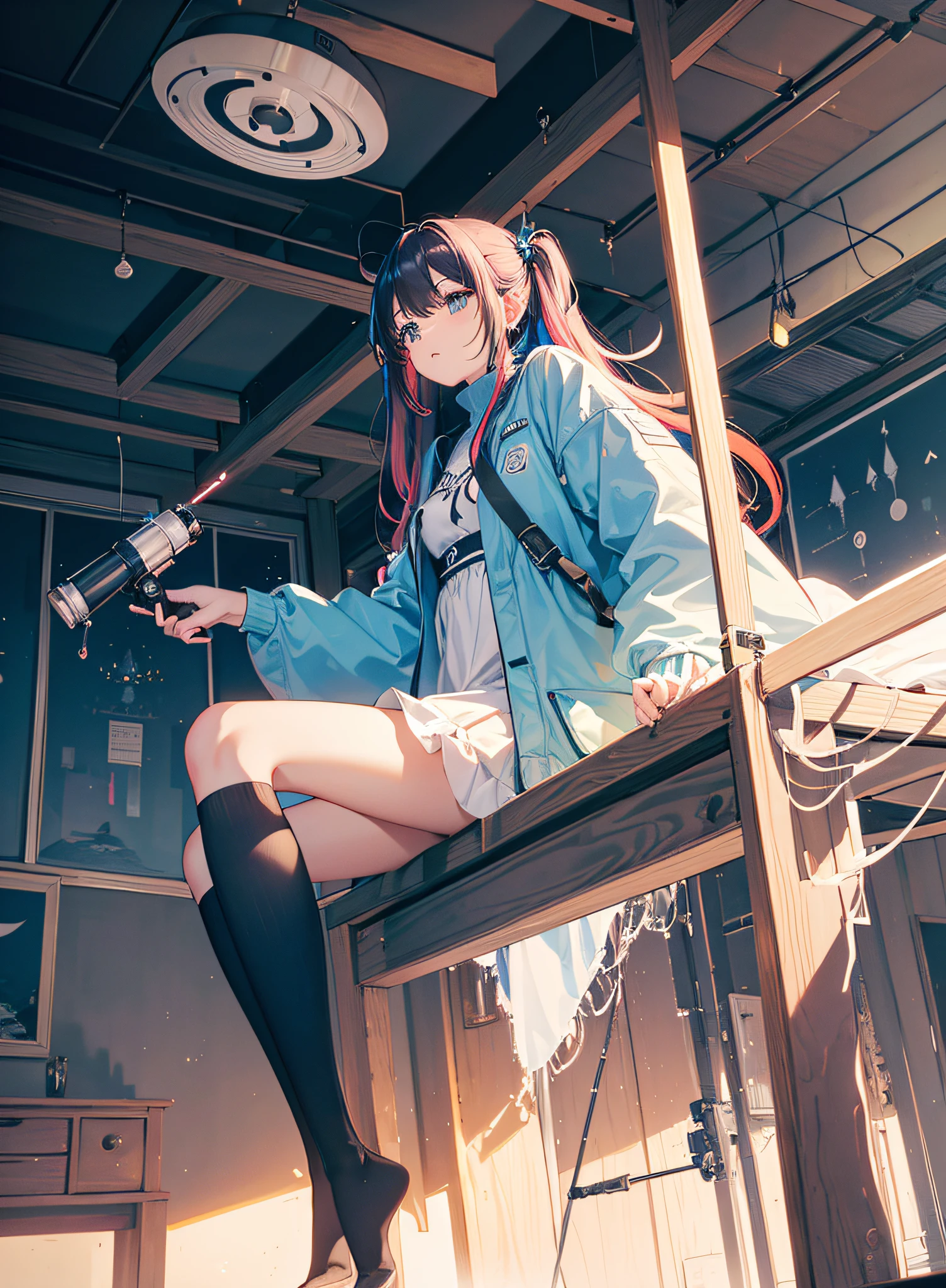 (masterpiece:1.3,Highest quality,,8k,Ultra-high resolution, Very detailed),Beautiful detailed hair, Beautifully detailed face, Beautiful attention to detail ,(Perfect Anatomy, Anatomically correct, Very detailed肌),((whole body:1.4)),Beautiful Face,(high school girl,Sailor suit:1.3,White loose socks:1.2,Brown Loafers,Black Hair,Long Hair,Curly Hair),Shopping mall,The best smile,Smartphone in one hand,Beautiful legs:1.2,Sit on a bench