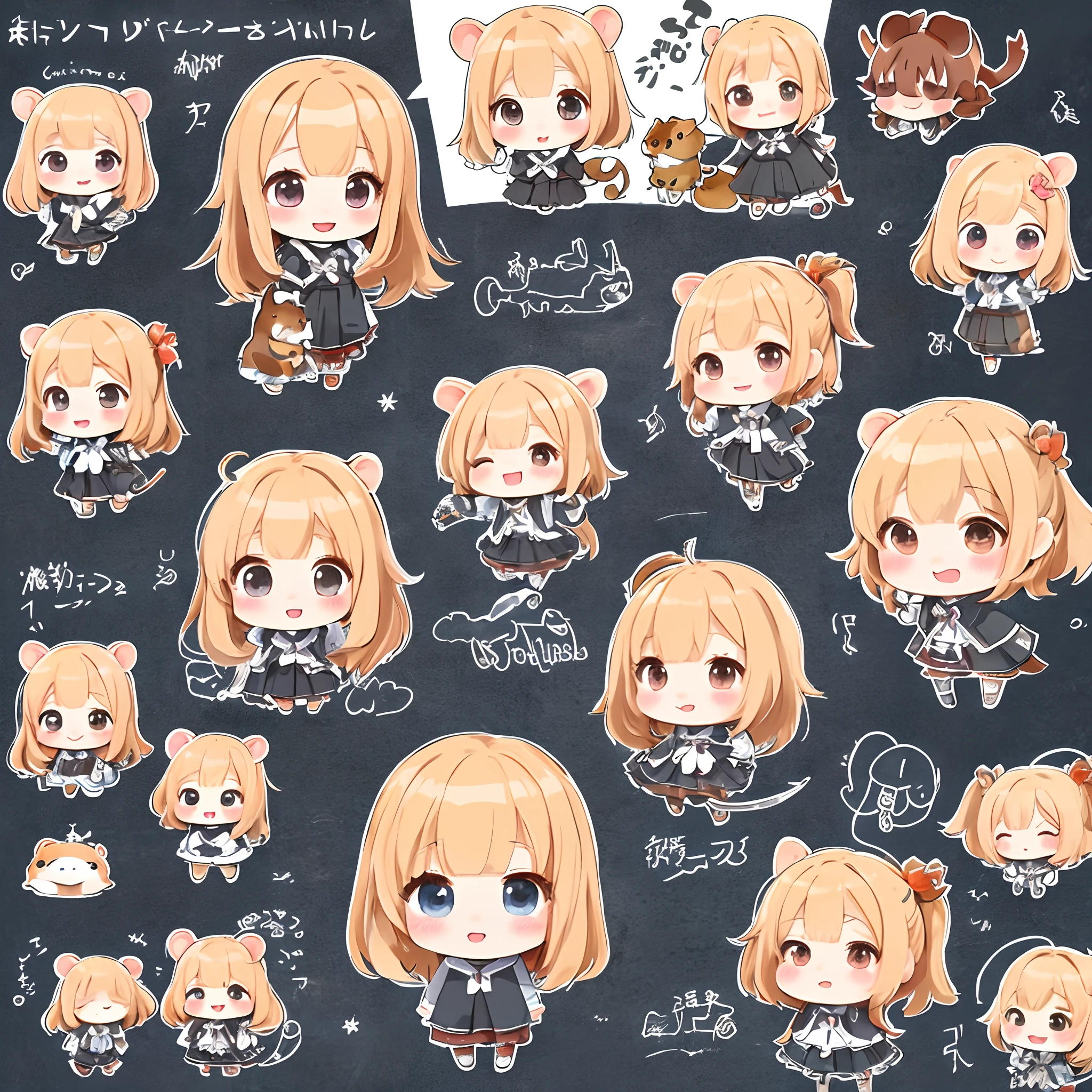 animations、Chibi、1:1 style、Little hamster girl