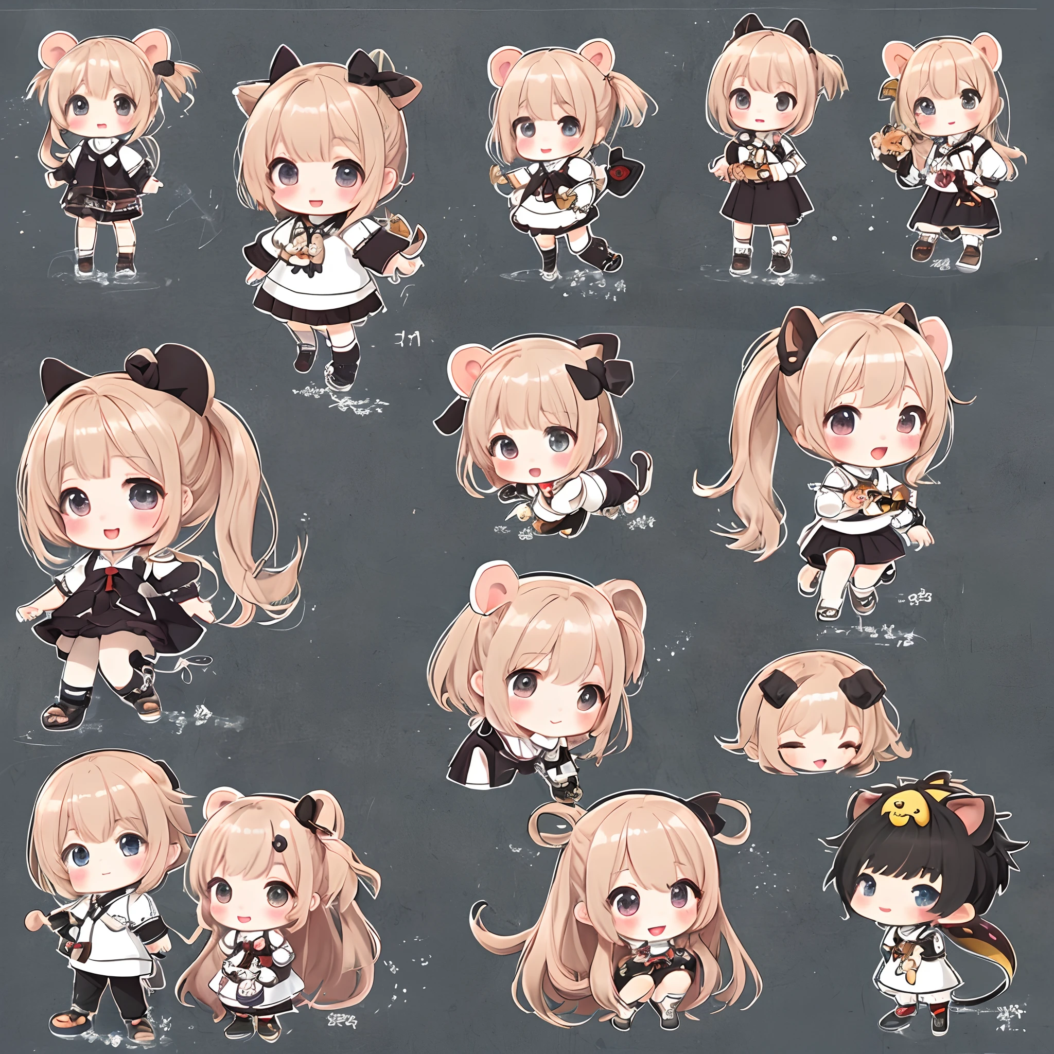 animations、Chibi、1:1 style、 hamster girl