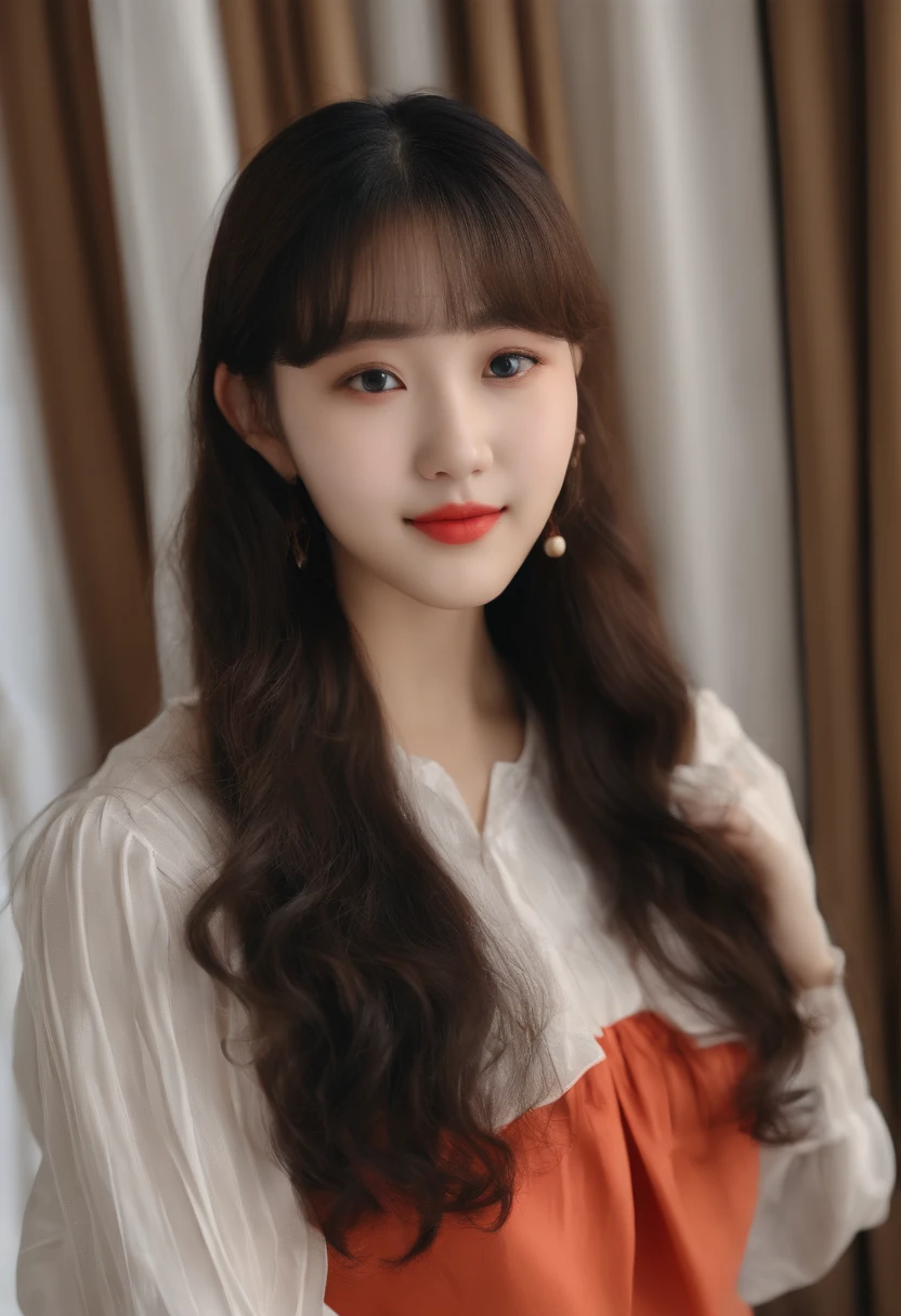 top-quality, Photorealsitic, masterpiece, 8K, Hi-Res, 独奏, 1girl, (((infp young woman))),sixteen years old、full bodyesbian、(small ), ((Look at viewers)), (look at a camera), ((Various hairstyles close to long))、Perfect straight black hair、With bangs、 (profetional lighting), Highly detailed bright face、Gentle Japan girl、Lovely smile face yellow t-shirt(long-sleeve)、Checked pleated skirt、Standing in front of a white wall