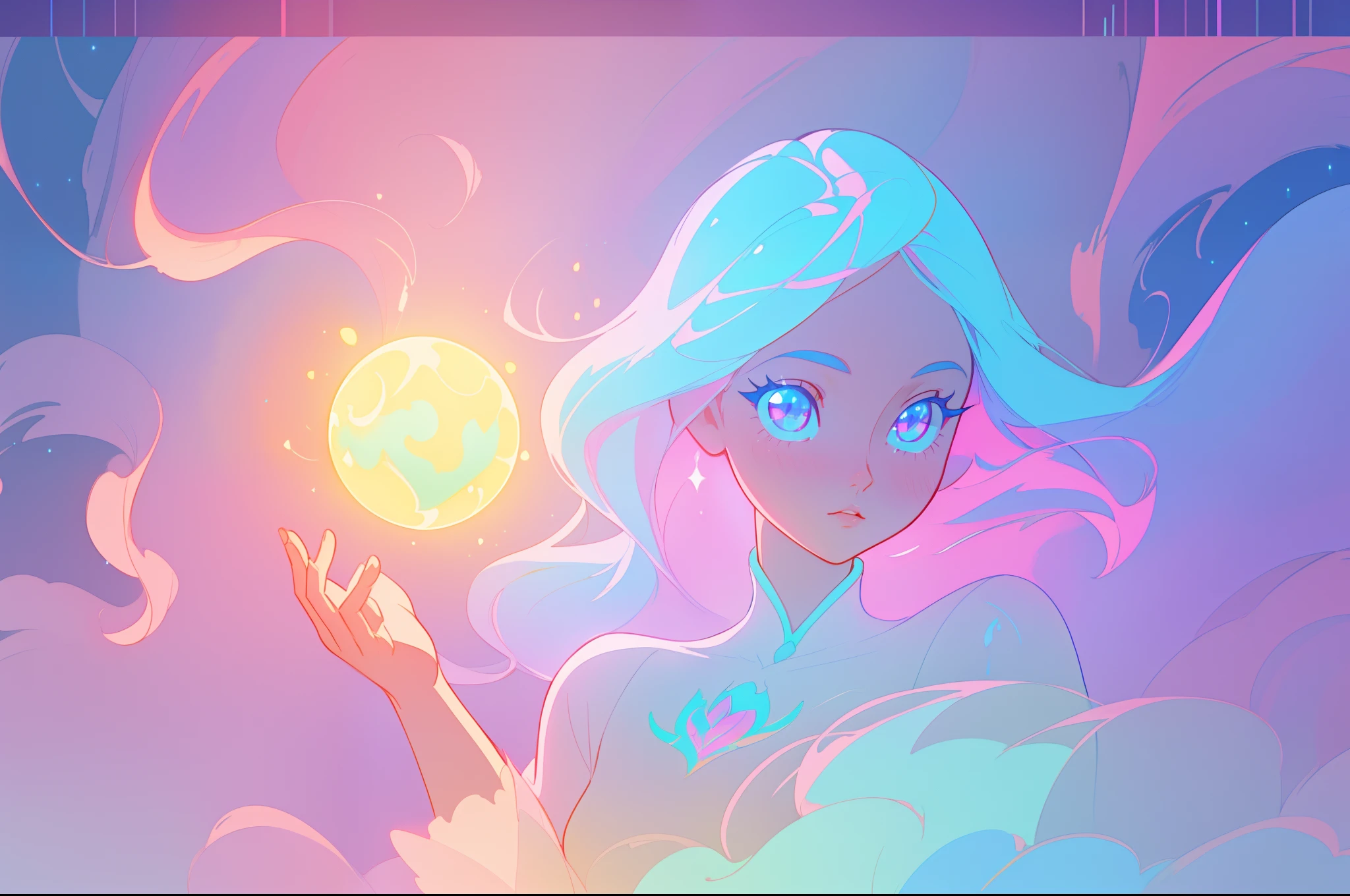 beautiful anime girl in glowing intricately designed ballgown, inspired by Glen Keane, inspired by Lois van Baarle, disney art style, by Lois van Baarle, glowing aura around her, by Glen Keane, jen bartel, glowing lights! digital painting, flowing glowing hair, glowing flowing hair, beautiful digital illustration, fantasia background, whimsical, magical, fantasy, beautiful face, ((masterpiece, best quality)), intricate details, highly detailed, sharp focus, 8k resolution, sparkling detailed eyes, liquid watercolor