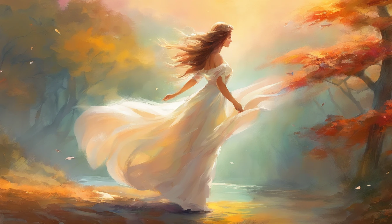 Painting of a woman in a white dress dancing, Dancing with Grace, Pintura elegante em aquarela, Aquarela de pintura de arte digital, na primeira pintura em aquarela, inspirado por Olha Darchuk, Arte em aquarela, Bela arte UHD 4K, sensual dance, Pintura em aquarela lisa, Al estilo de Steve Henderson, Steve Henderson, Aquarela - Pintura, Pintura em aquarela, Pintura digital elegante