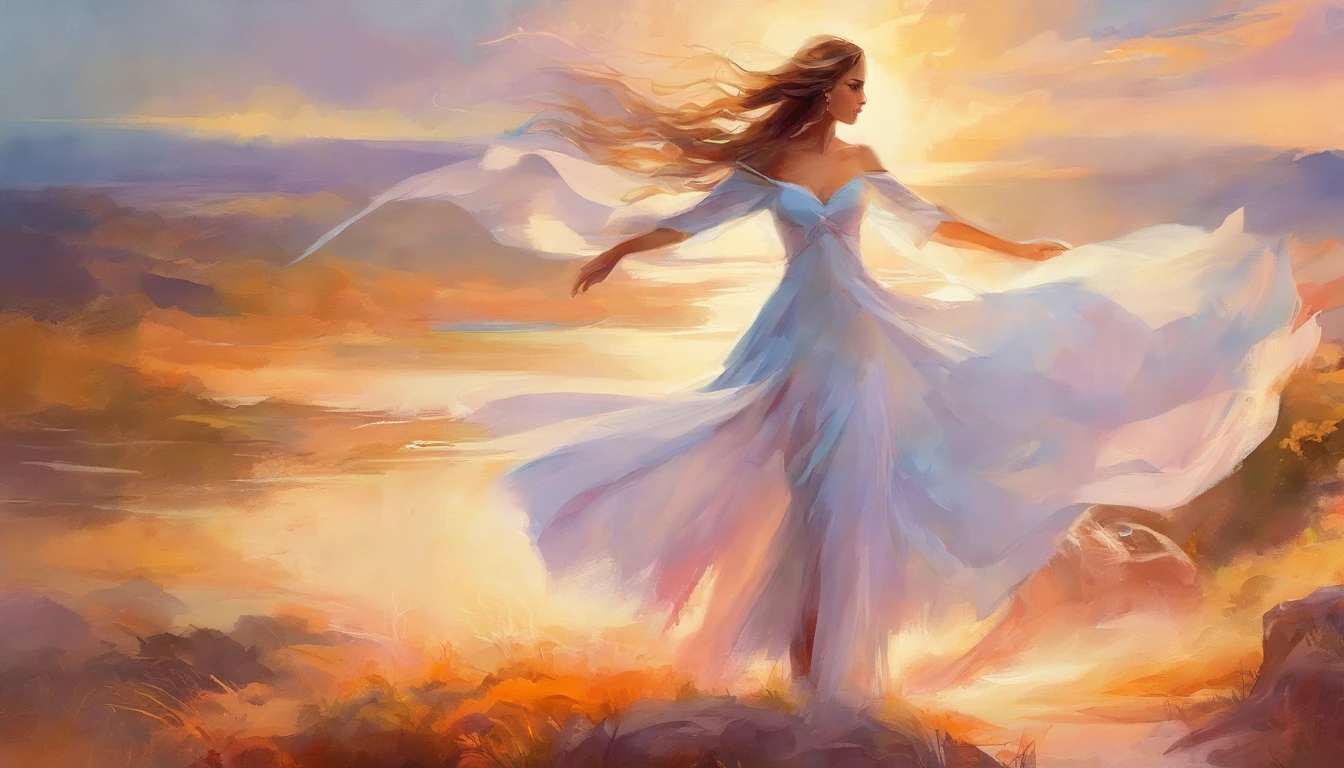 Painting of a woman in a white dress dancing, Dancing with Grace, Pintura elegante em aquarela, Aquarela de pintura de arte digital, na primeira pintura em aquarela, inspirado por Olha Darchuk, Arte em aquarela, Bela arte UHD 4K, sensual dance, Pintura em aquarela lisa, Al estilo de Steve Henderson, Steve Henderson, Aquarela - Pintura, Pintura em aquarela, Pintura digital elegante