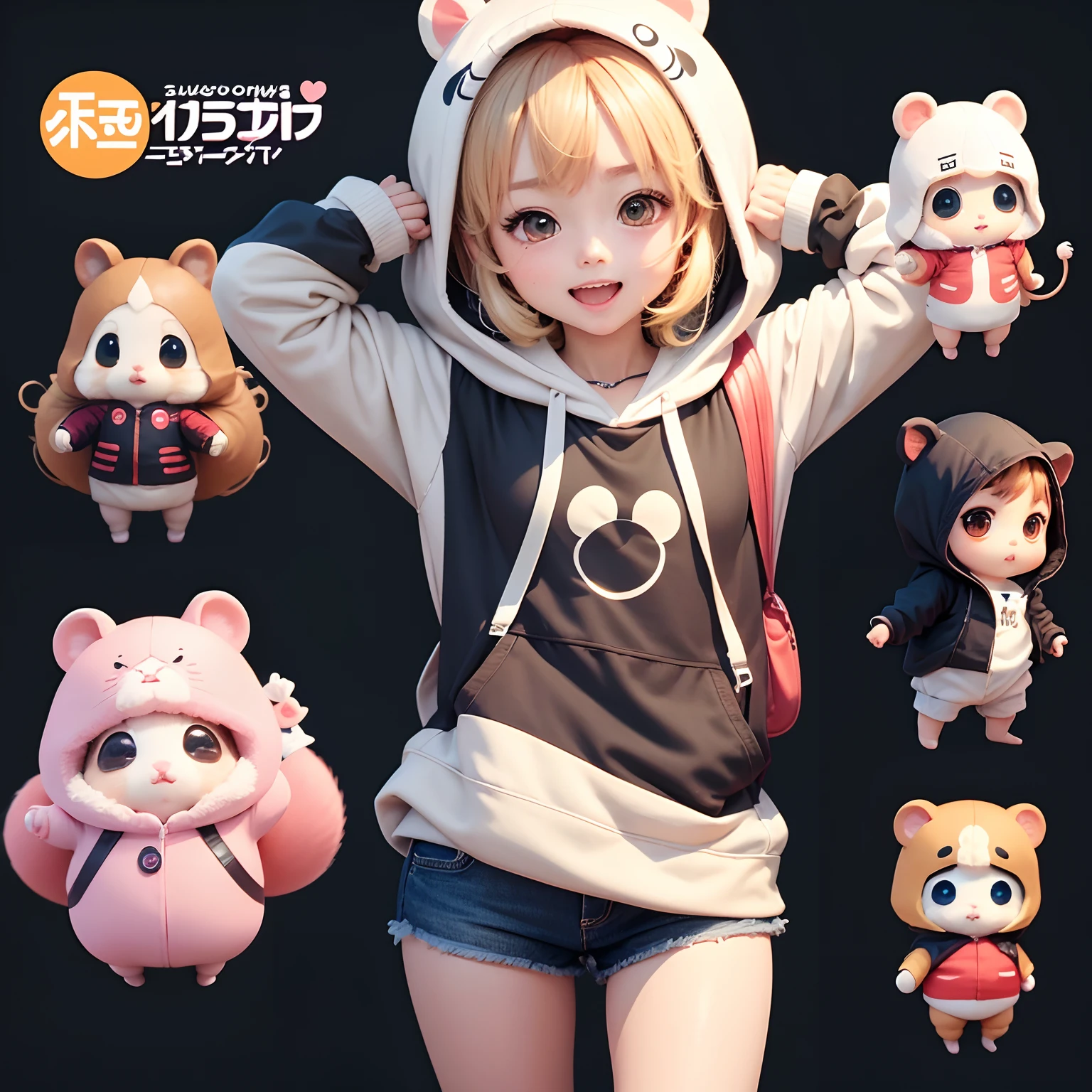 Hamster headgear、woman、kawaii、Thick、Muchimuchi、Plump