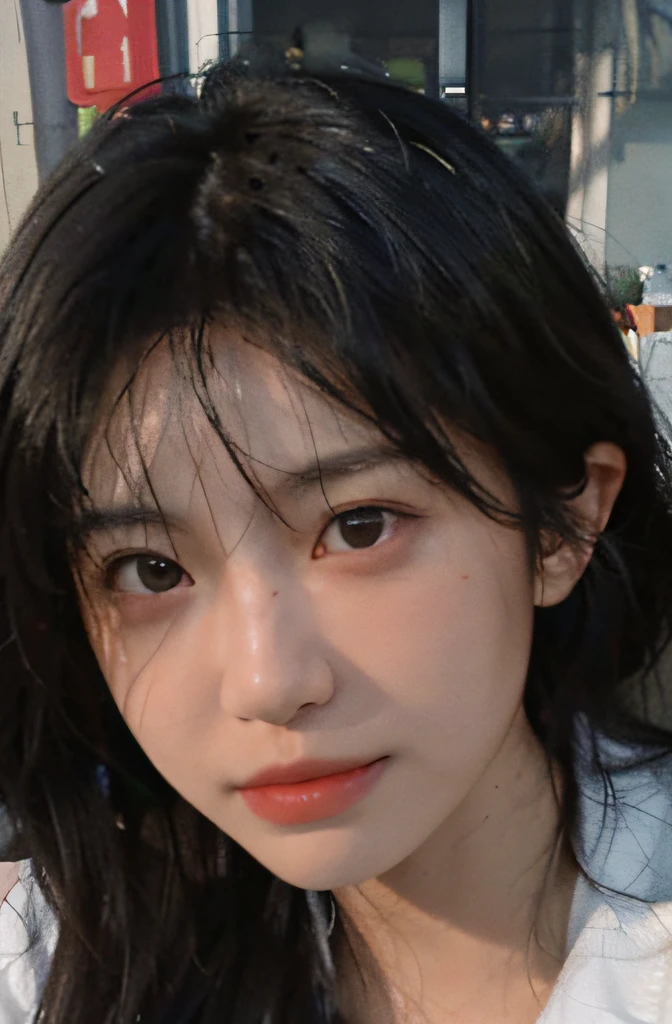 8K,Best quality, masterpiece, ultra high res, (photorealistic:1.4), raw photo, (Authentic skin texture:1.3), (film grain:1.3), (selfie angle),1girl,beautiful detailed eyes and face,masterpiece, best quality,close-up,upper bod,