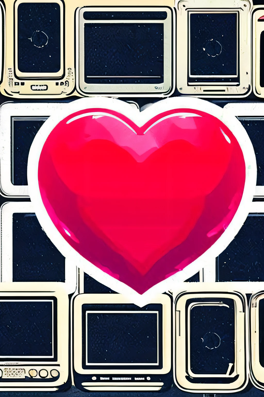A big heart full of screens、heart、