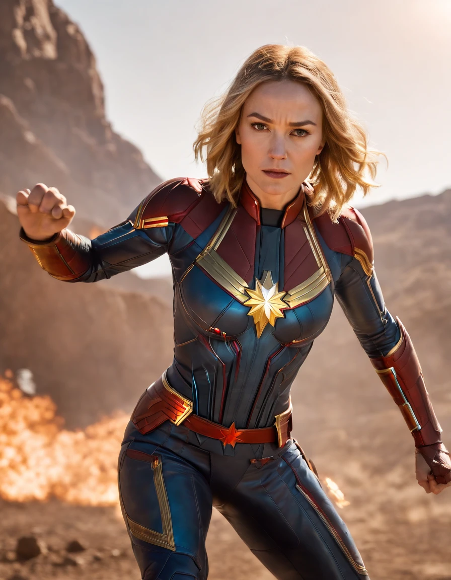 Captain Marvel, battle pose