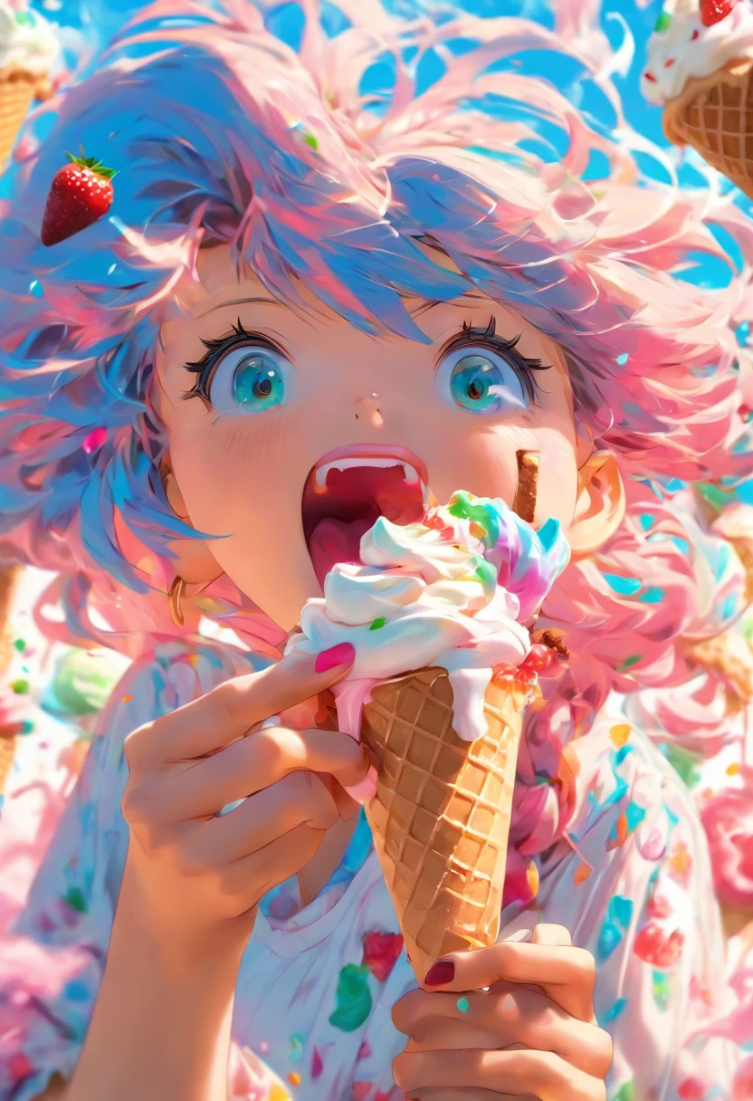 Girl eating ice cream