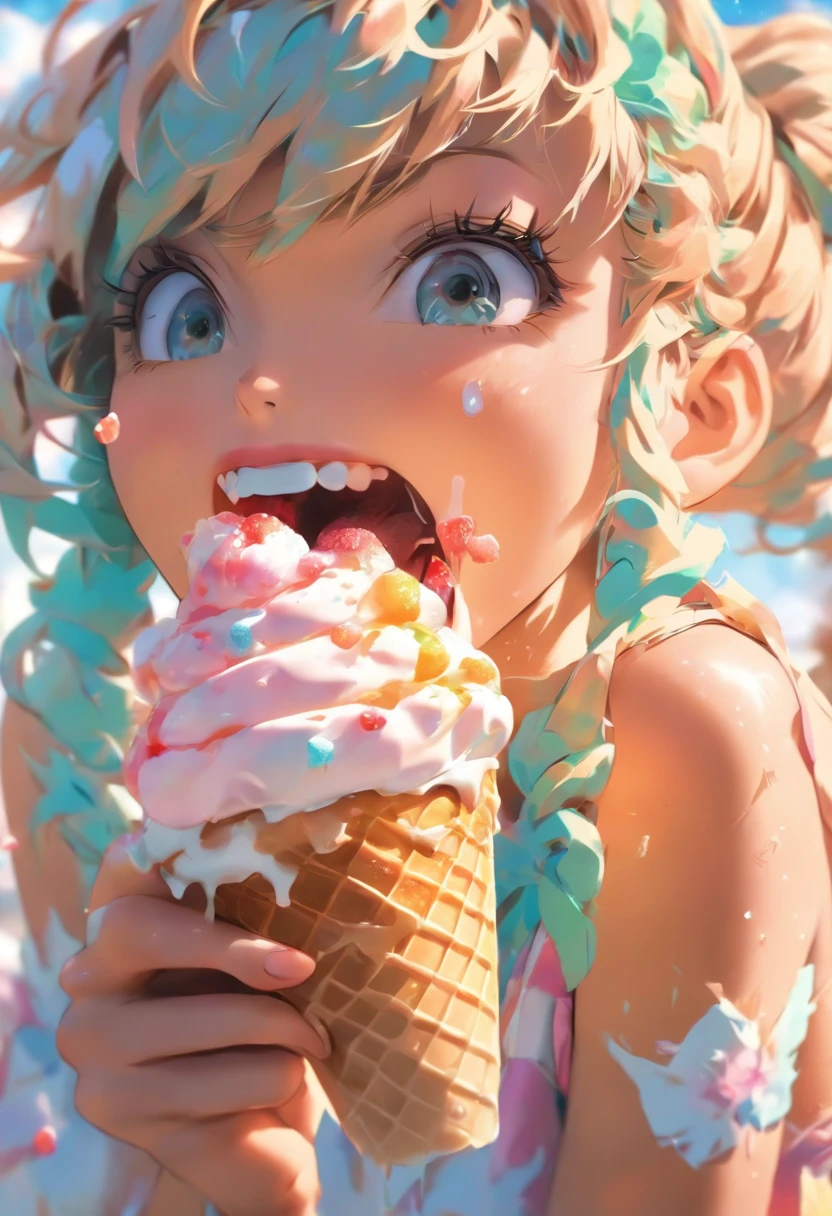 Girl eating ice cream