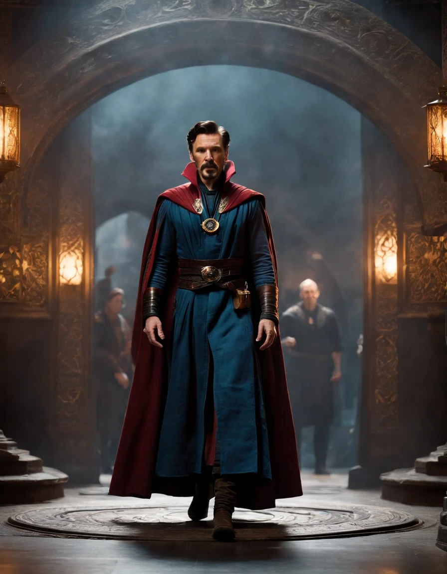 Dr Strange, battle pose, magic portal