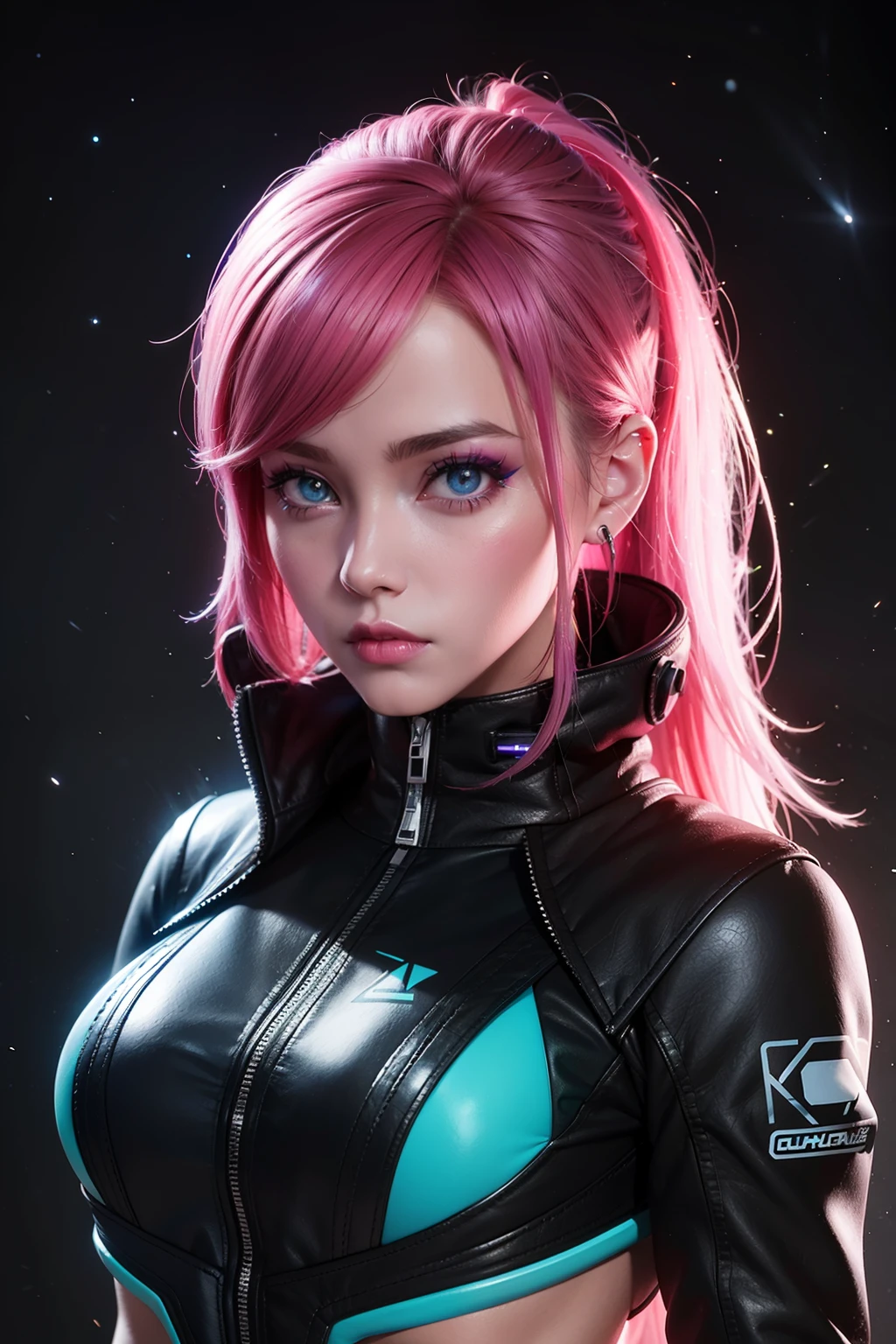electric colors, astropunk::1, girl character design, lava glow, integrated art, 3d::1, autodesk maya, zbrush::1, Substance Painter, charlie bowater, glamour photography, close up, gareth pugh, hoodie