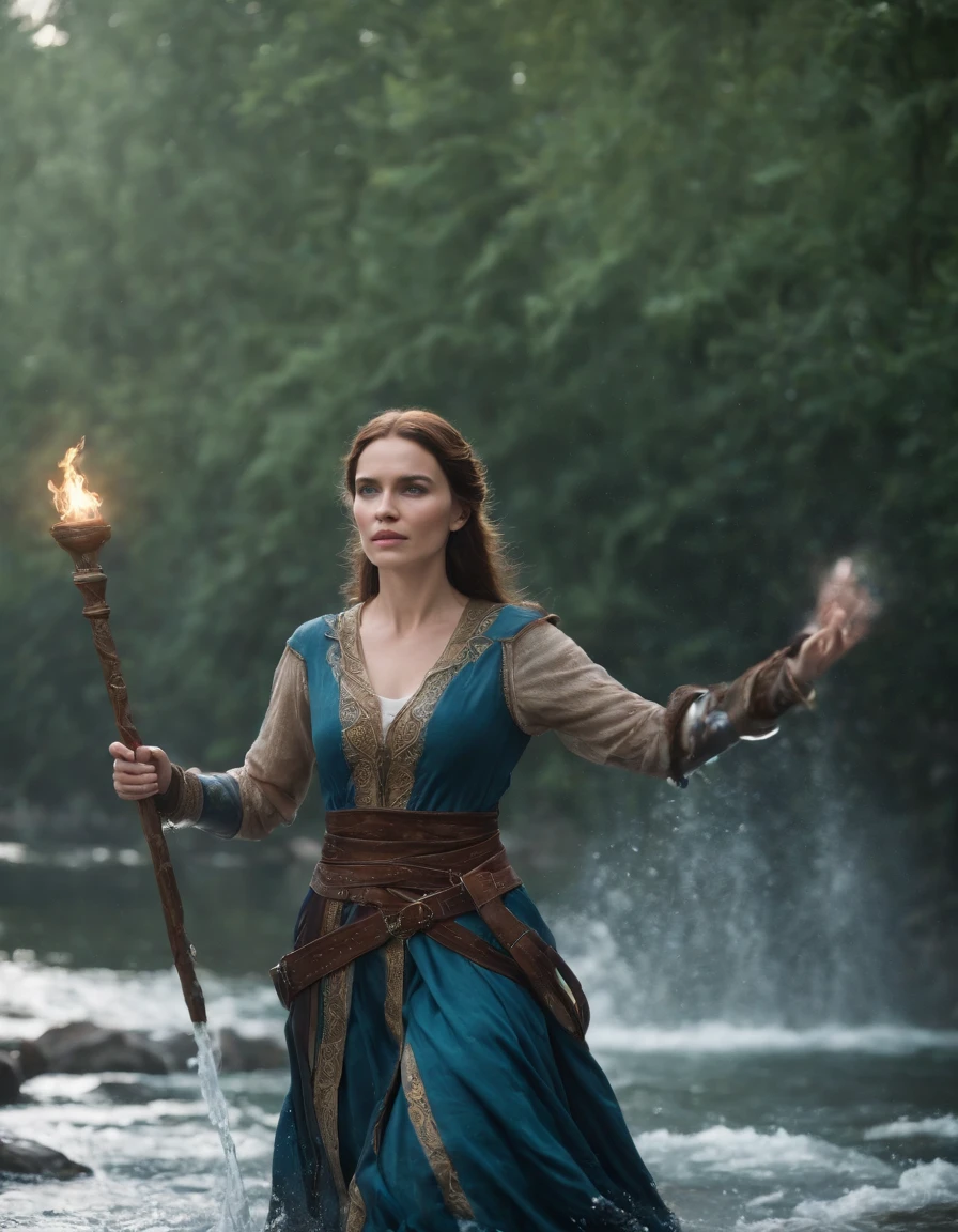 Female mage, water power, she controls the water