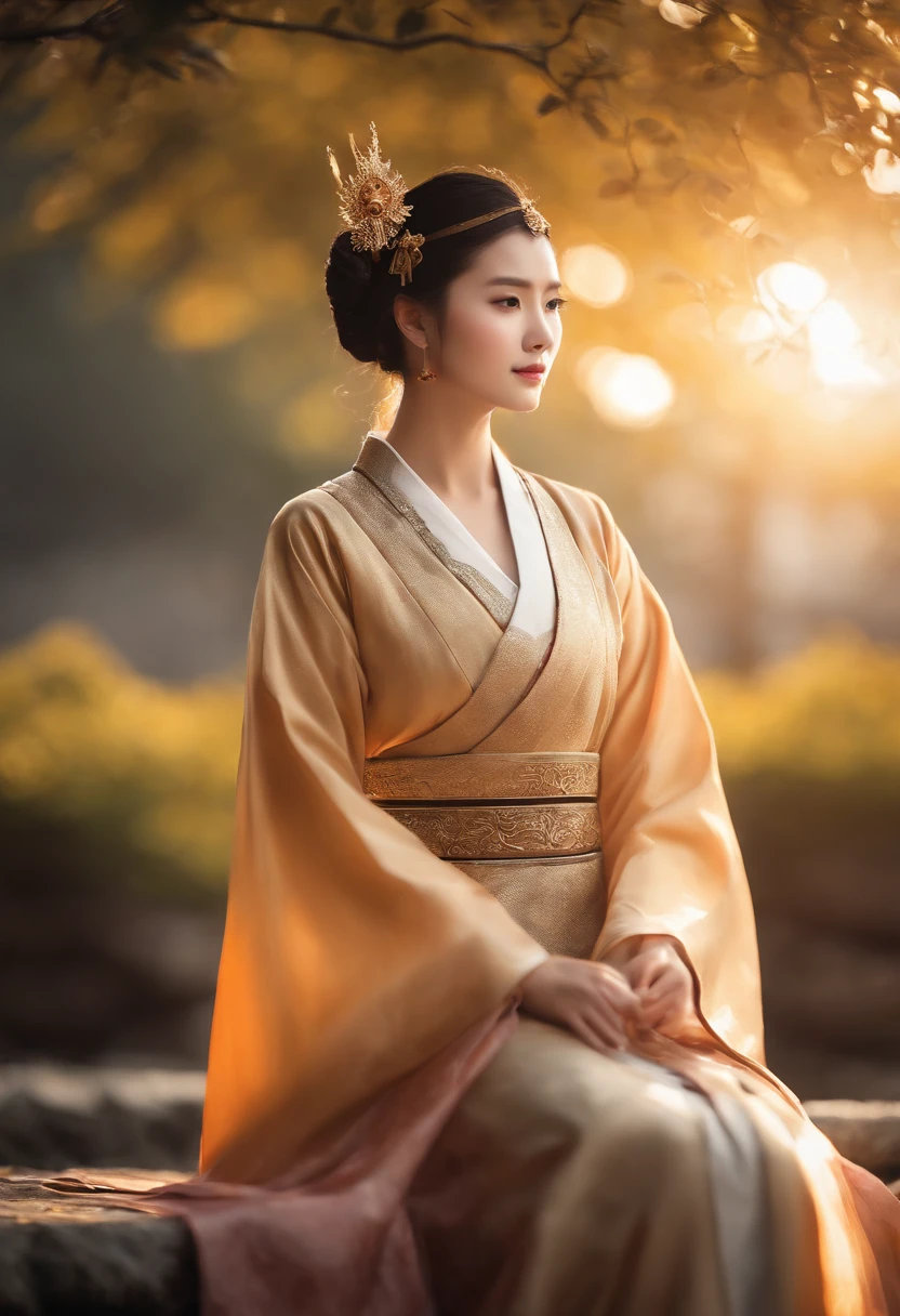 A girl, ancient Chinese costume, whole body, sunshine, clear face, clean white background, masterpiece, super detail, epic composition, ultra HD, high quality, extremely detailed, official art, uniform 8k wallpaper, super detail, 32k -- v 6
