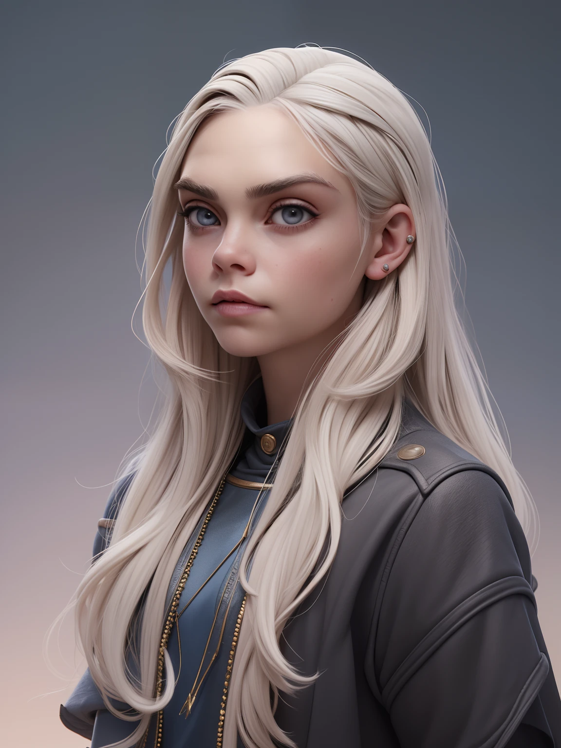 Daenerys is described as a classic Valyrian-looking teenager, con el cabello rubio plateado, Black eyes and slim build. He is said to bear a certain physical resemblance to Queen Naerys Targaryen..., although Daenerys is taller.