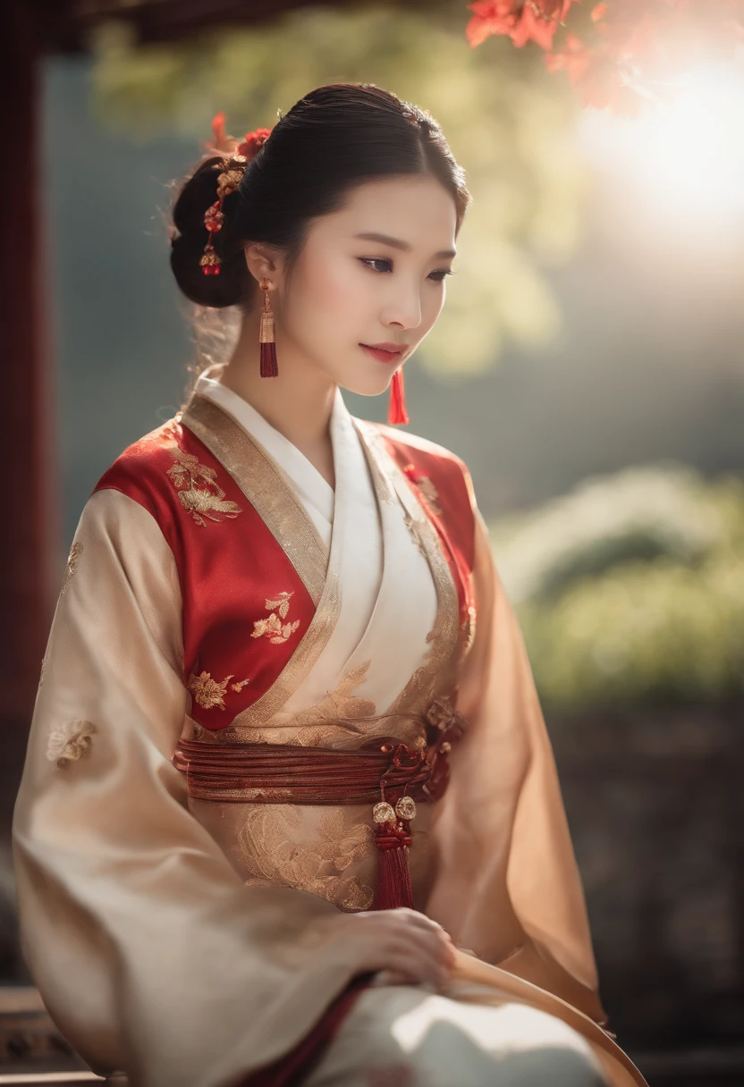 A girl, ancient Chinese costume, whole body, sunshine, clear face, clean white background, masterpiece, super detail, epic composition, ultra HD, high quality, extremely detailed, official art, uniform 8k wallpaper, super detail, 32k -- v 6