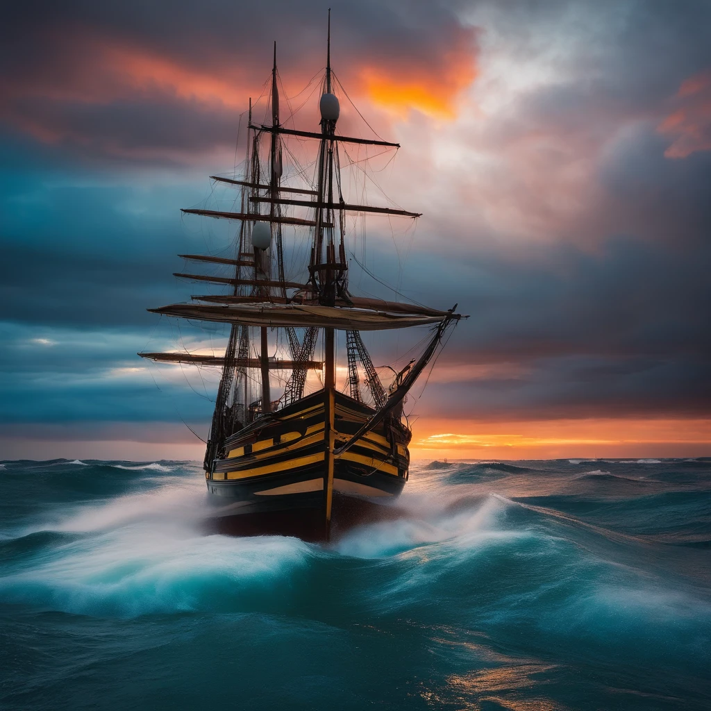 criar uma imagem de jesus no barco em alto mar na tempestade