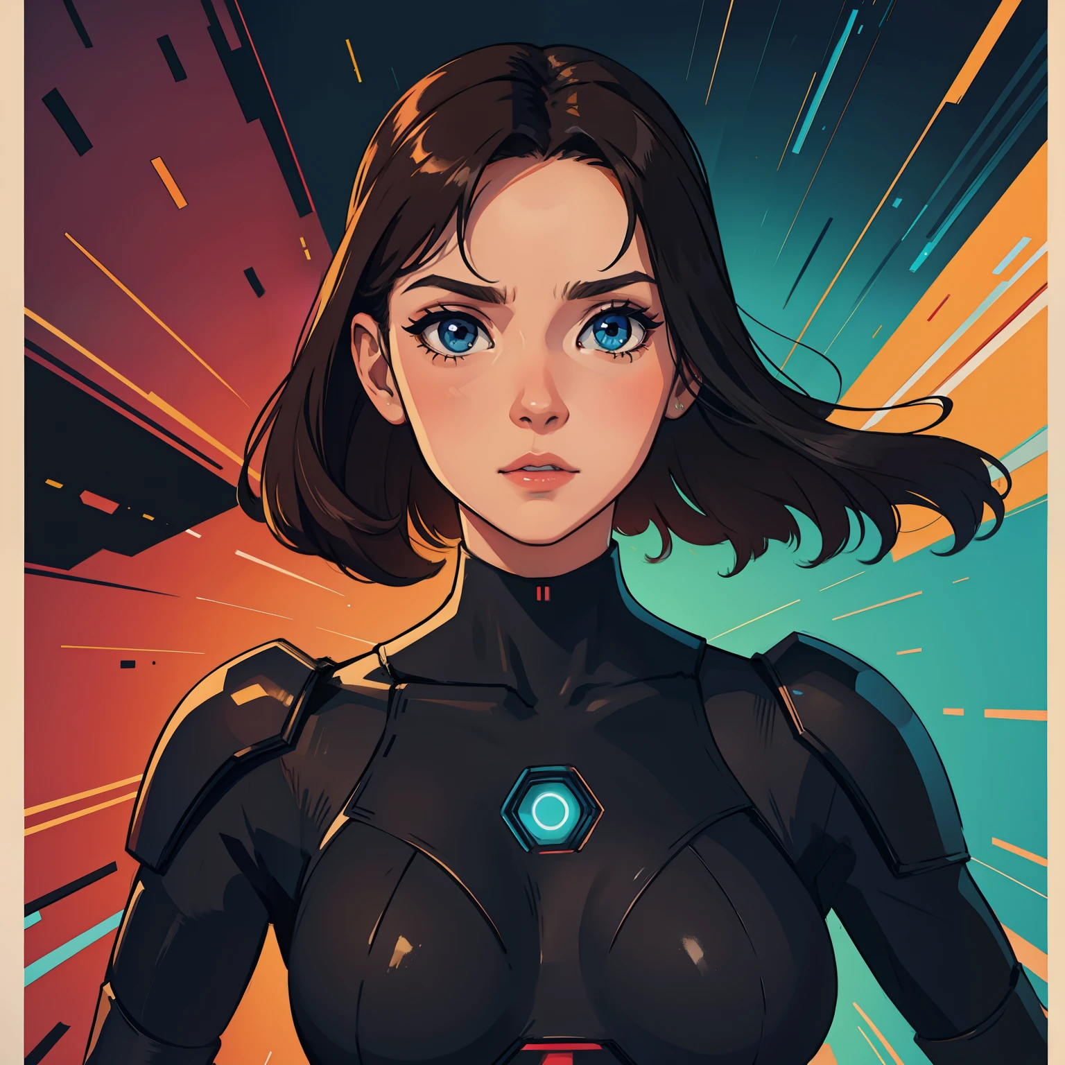 android woman retrato poster