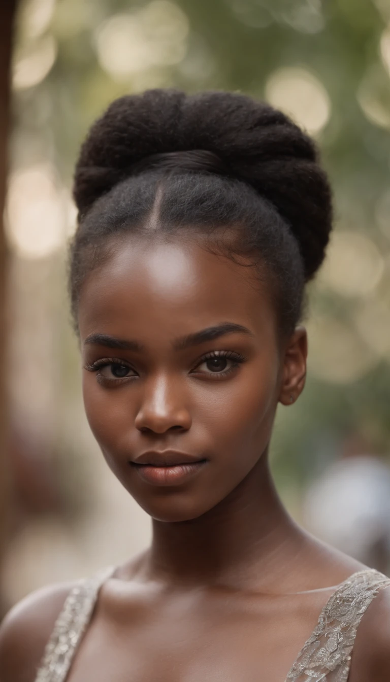 create a realistic image of an Ebony girl with big ass