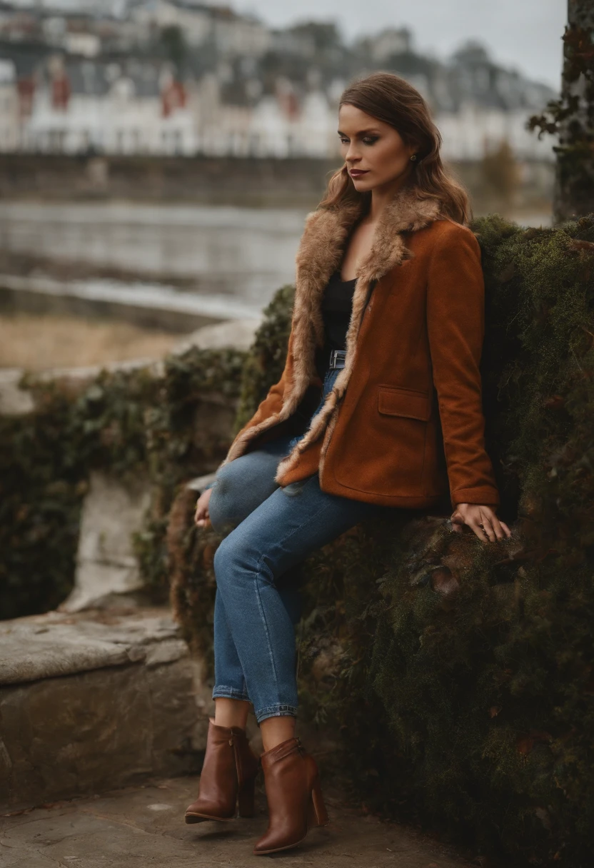 real photography,Fashionable girl,Photographie de rue,talons hauts,of a real,corps entieresbienne,profondeur de champs,High light,Real light,Ray tracing,OC rendu,hyper-realistic,beste-Qualit,8k,Works by masters,super-fin,Detailed pubic hair,mise au point nette sur les yeux,Bokeh,Facial features are carefully represented in chinoiserie
