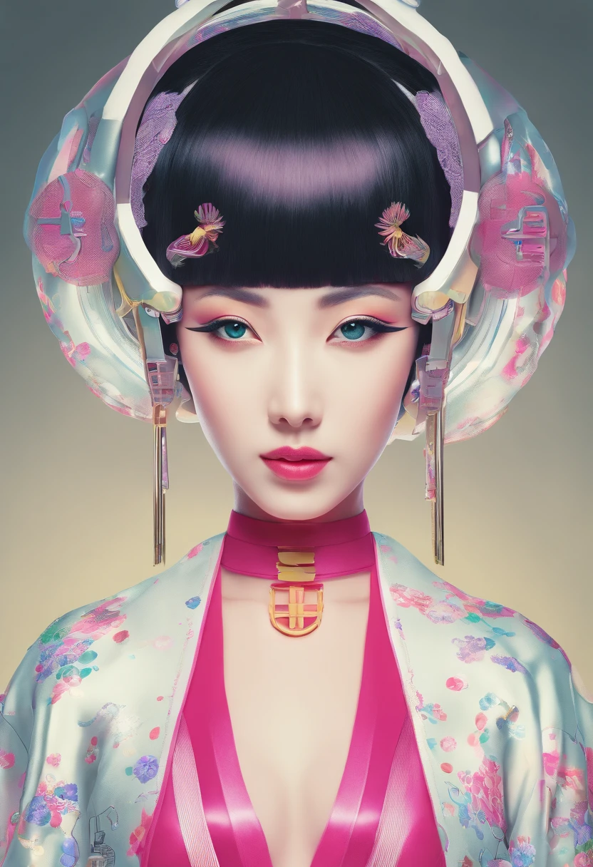 Top Quality, Masterpiece, High Definition, 1girl, Beautiful and Perfect Face, Bob Cut, Japanese Clothing,Kimono, Intricate Details, Cinematic Feel, 8K, Very Detailed